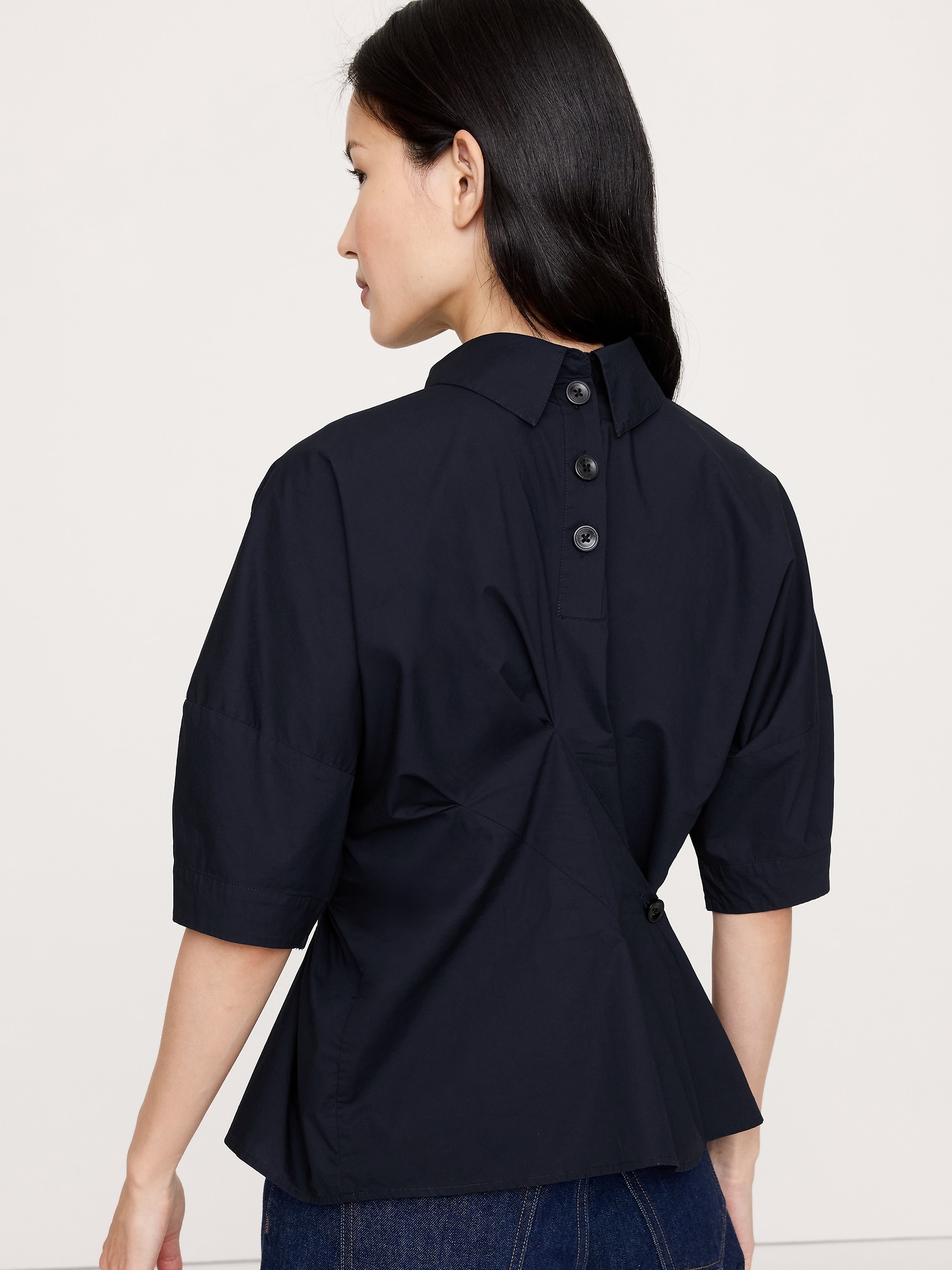COTTON POPLIN TWISTED TOP