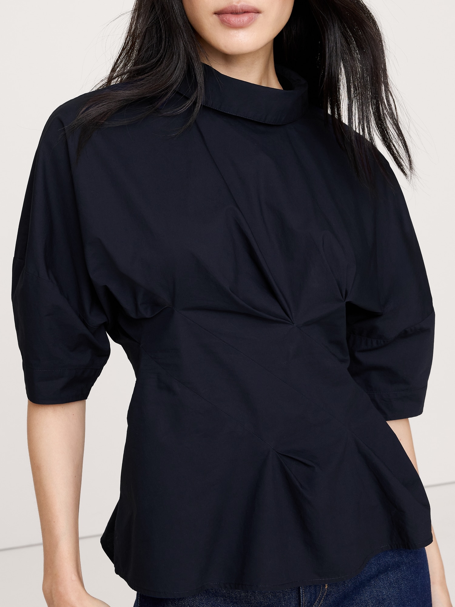 COTTON POPLIN TWISTED TOP