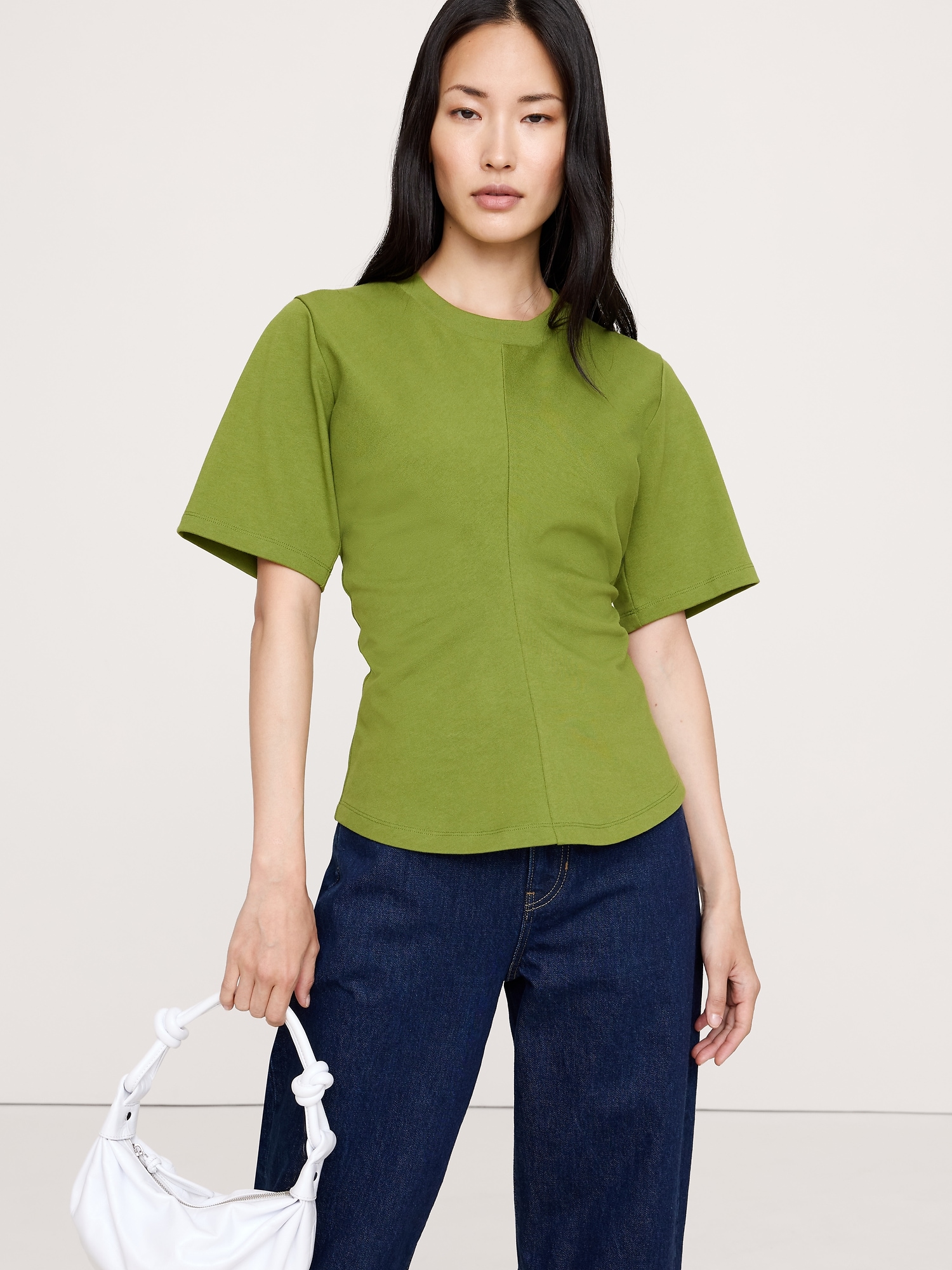 Image number 1 showing, Heavyweight Cotton Draped T-Shirt