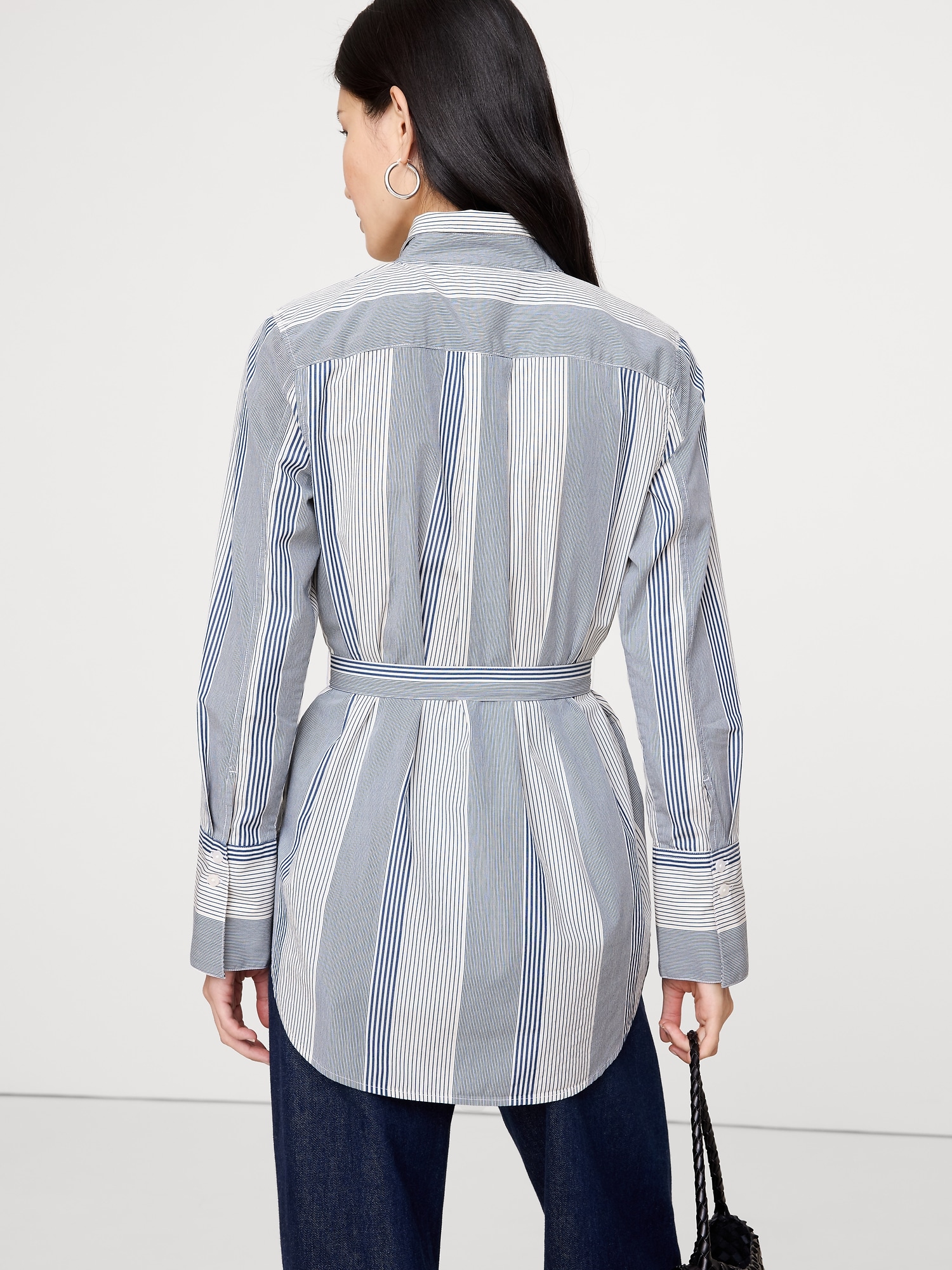 Image number 3 showing, Cotton Poplin Belted Tunic Shirt