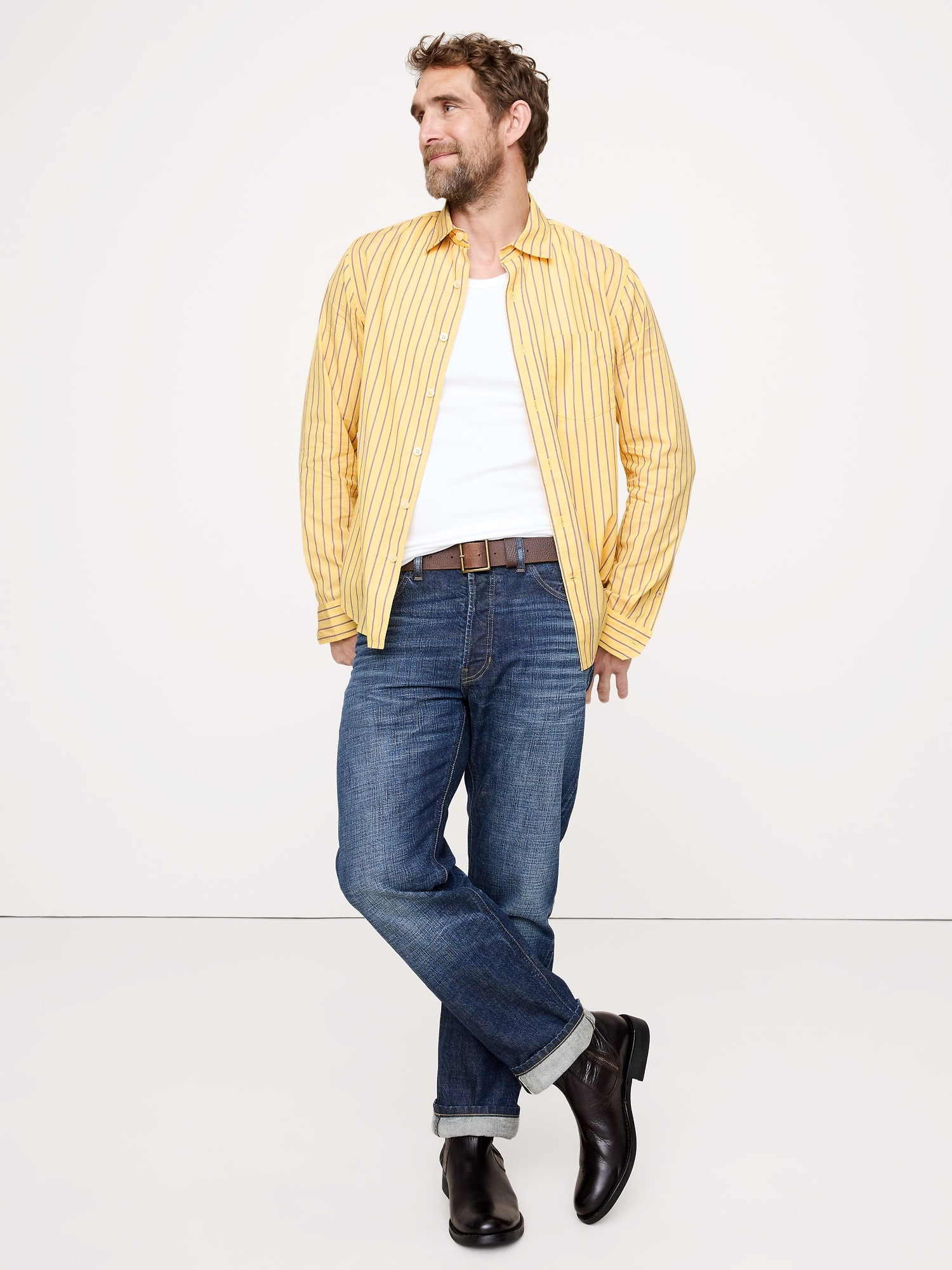 Image number 1 showing, Standard-Fit Washed Cotton Poplin Shirt