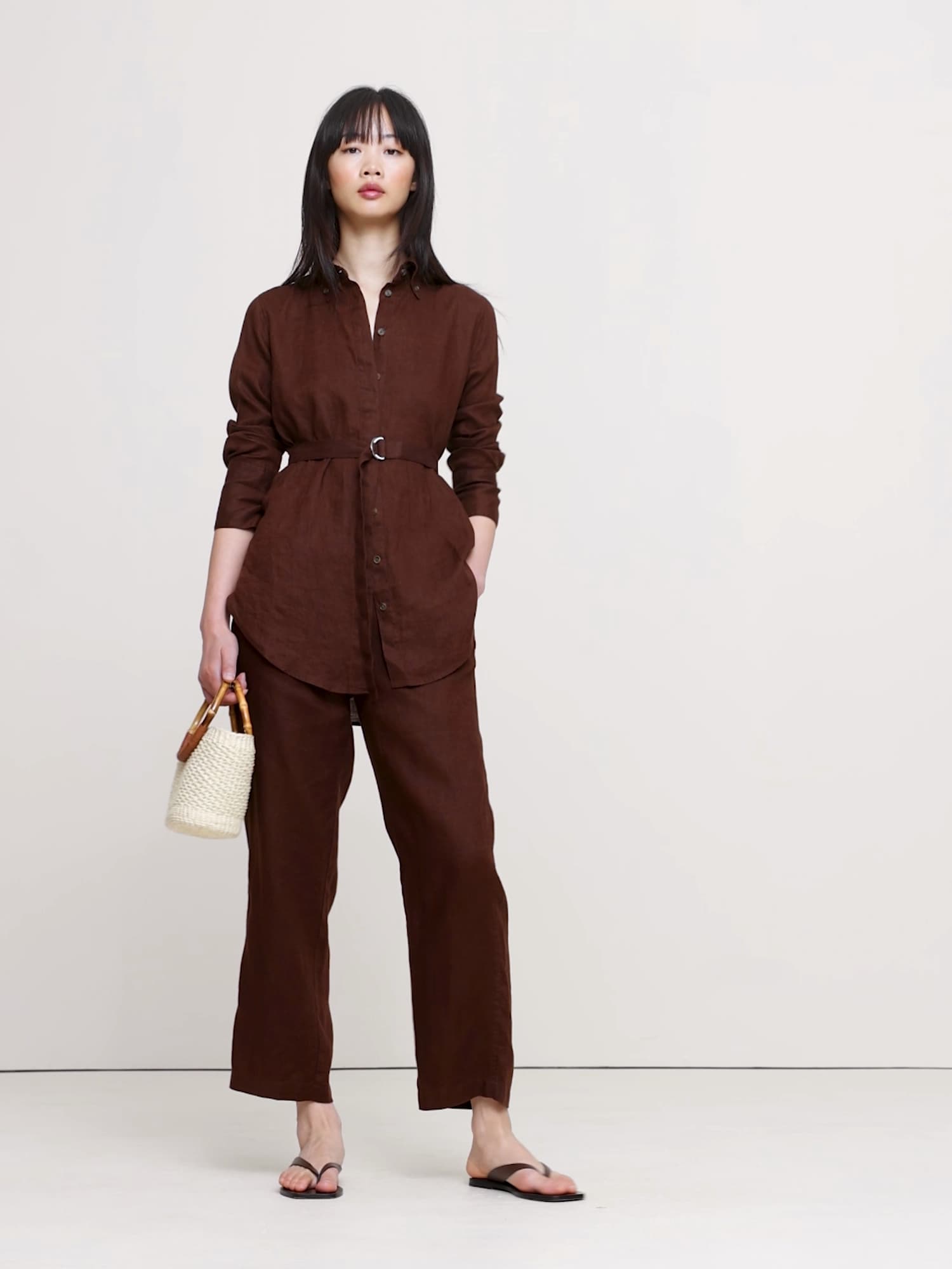 Image number 2 showing, Linen Belted Tunic Shirt