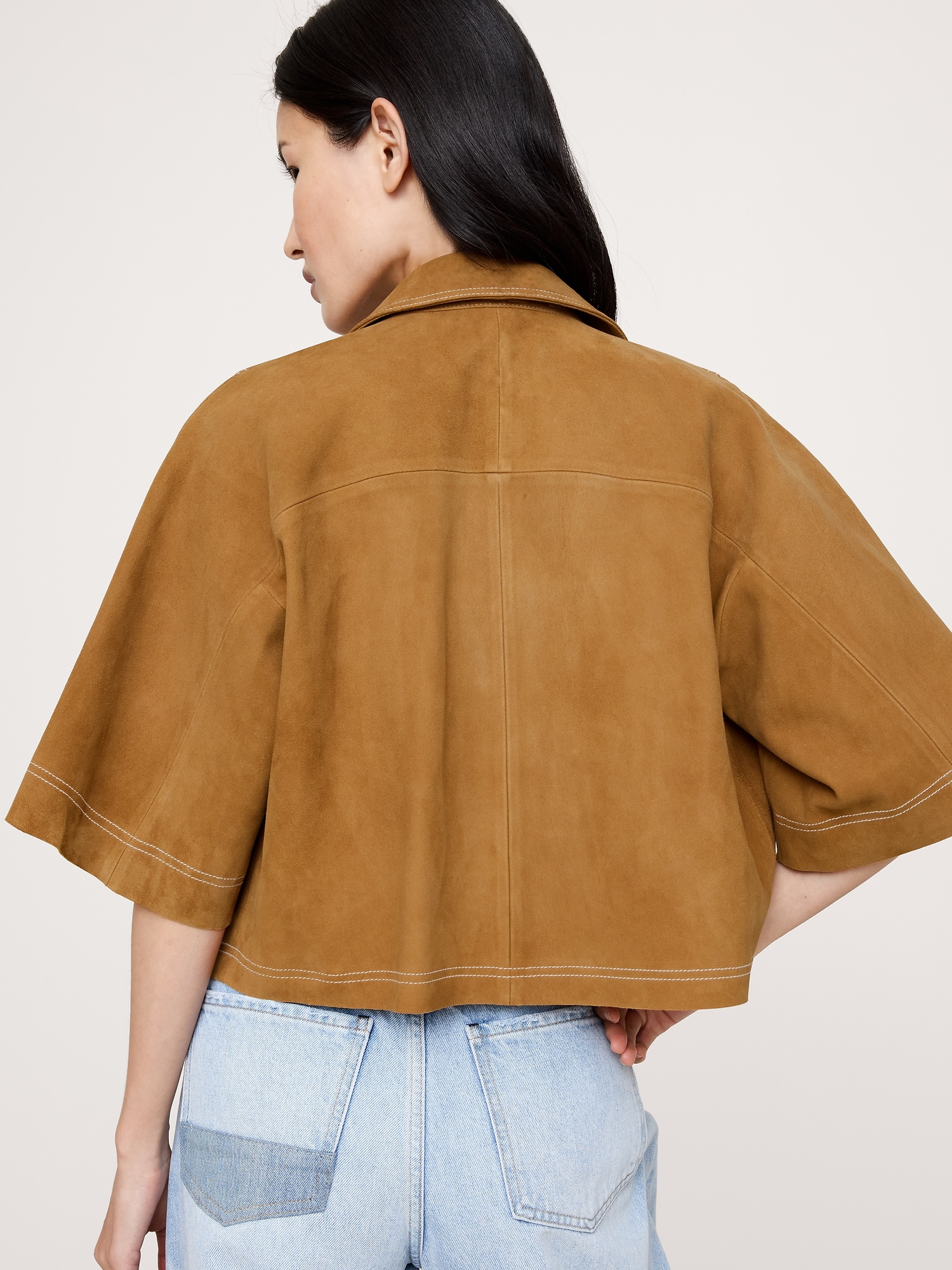 Image number 3 showing, OVERSIZED SHORT SUEDE JACKET
