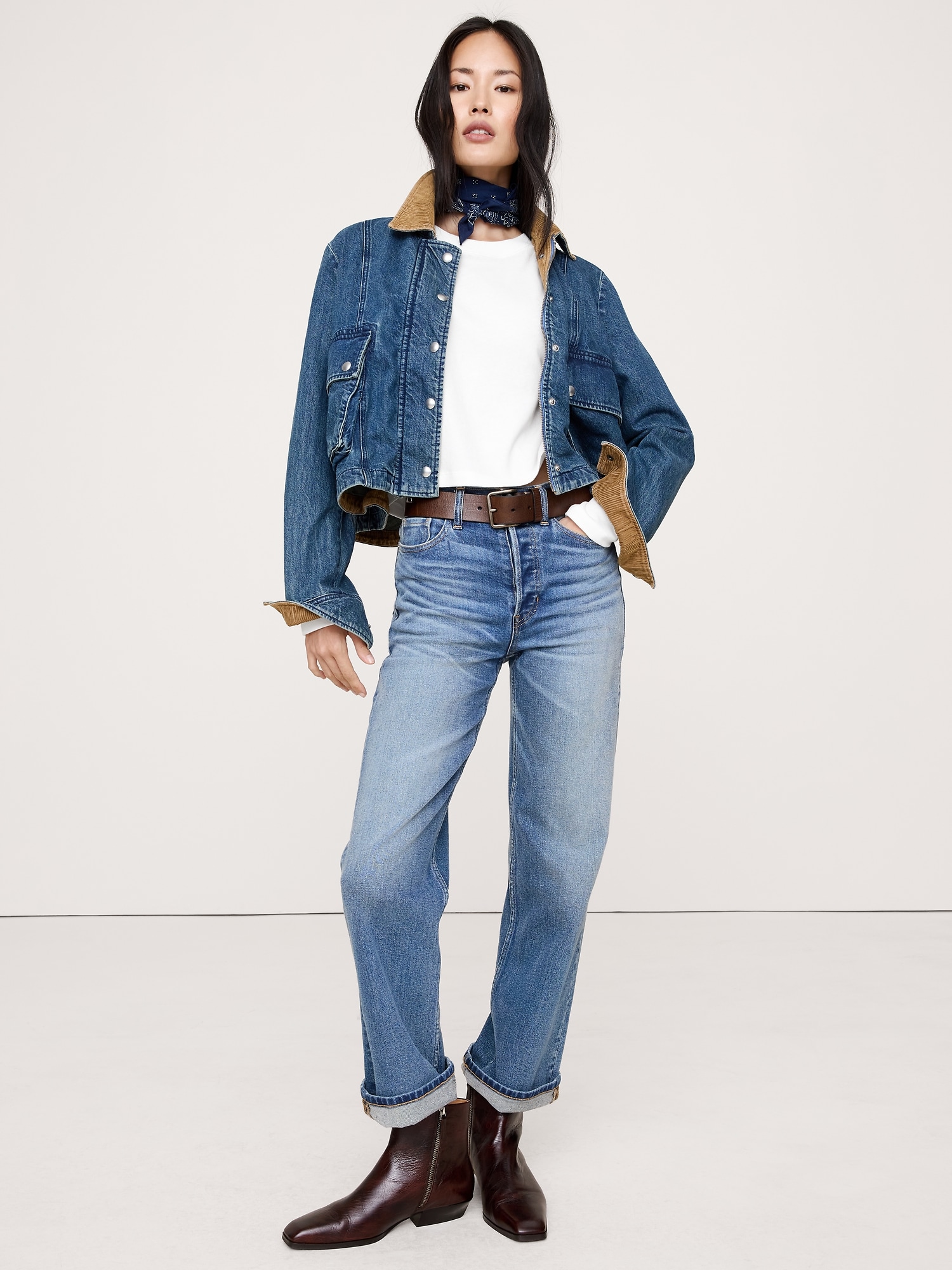 Image number 3 showing, Oversized Jersey Cotton Cropped T-Shirt