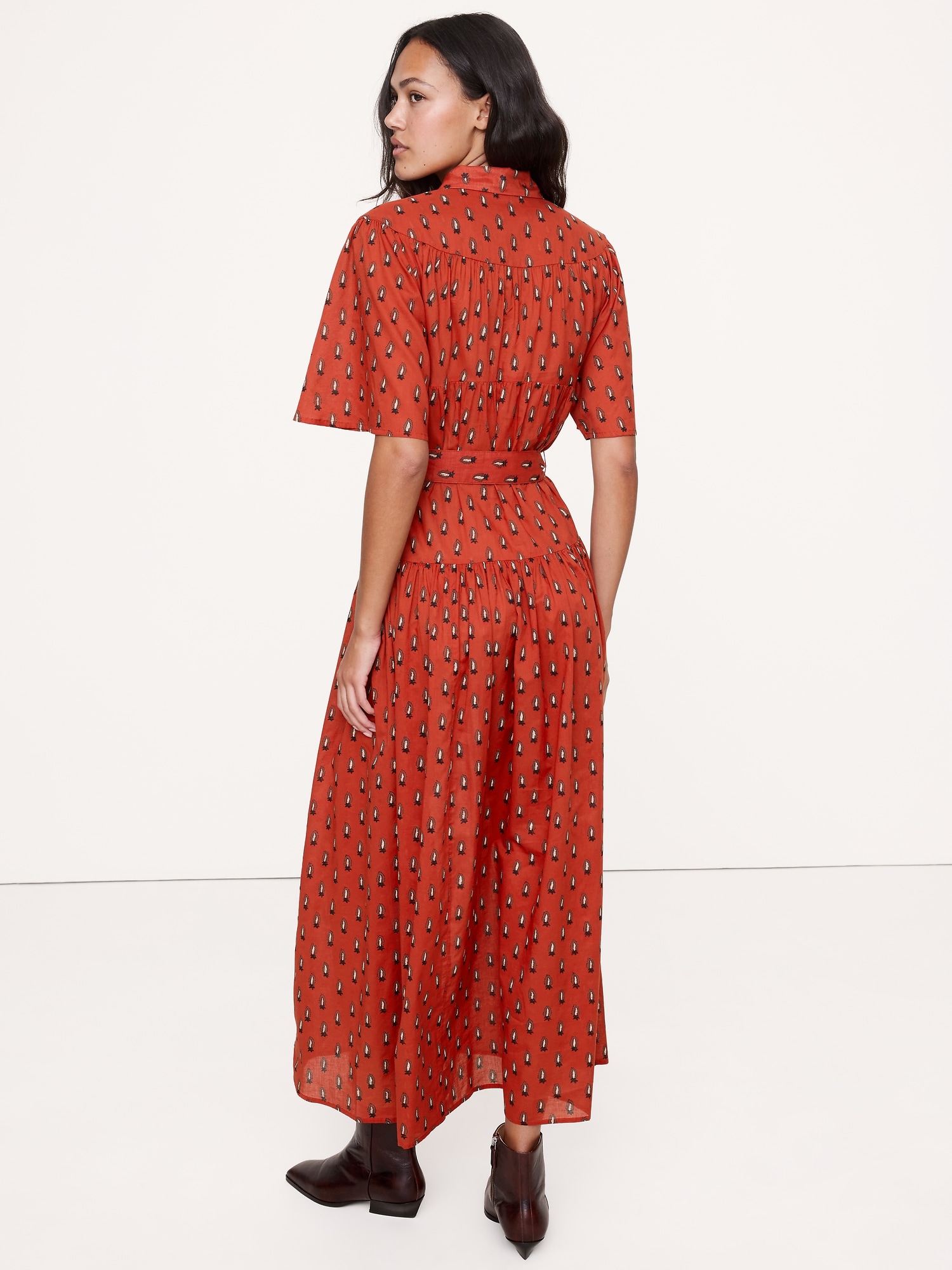 Image number 3 showing, Cotton Tie-Front Shirt Dress