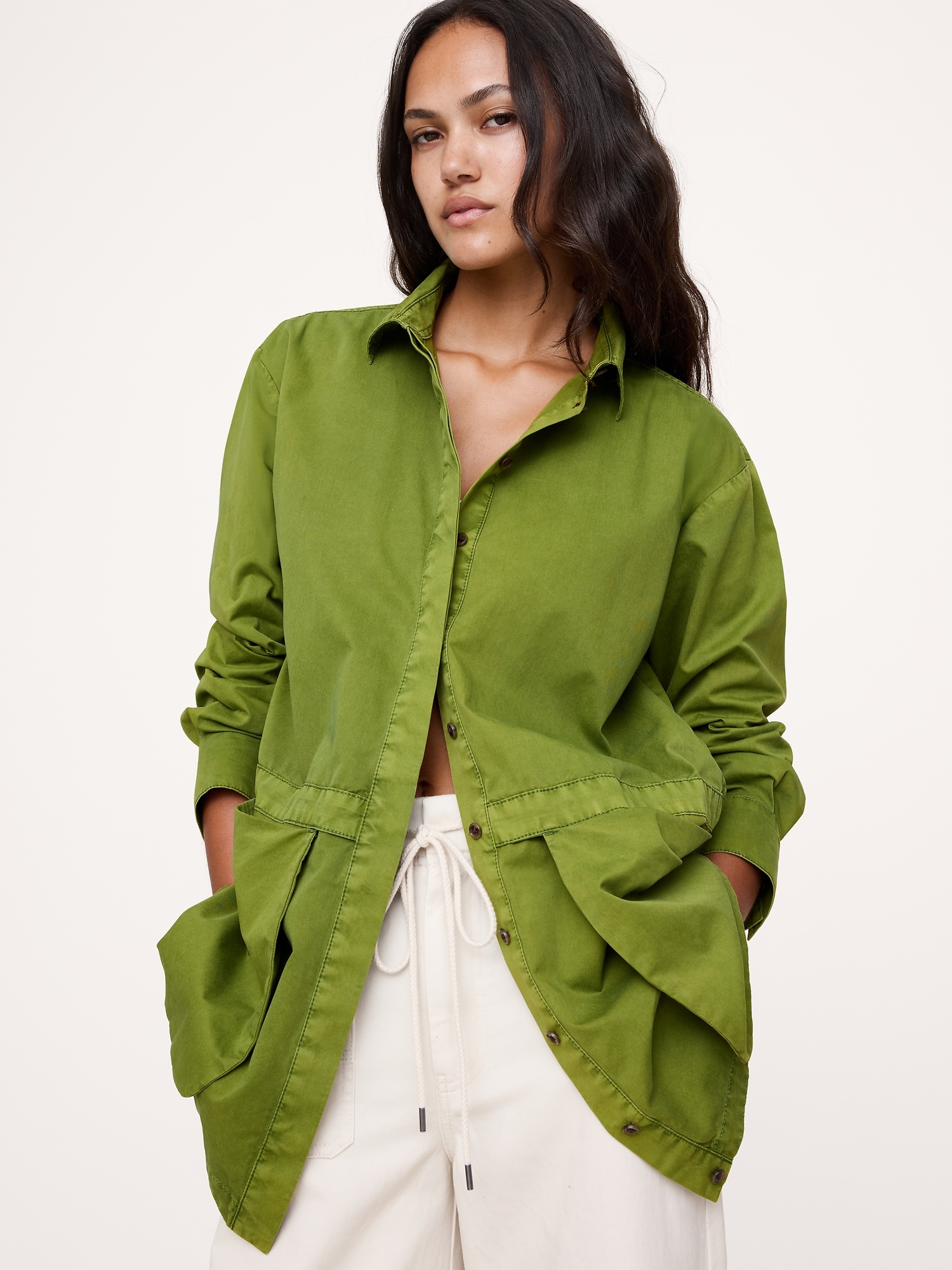 Image number 1 showing, COTTON TWILL UTILITY TUNIC