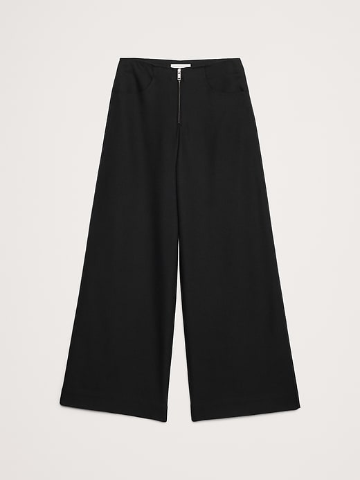 Mid-Rise Wide Leg Zip-Front Pant | Banana Republic