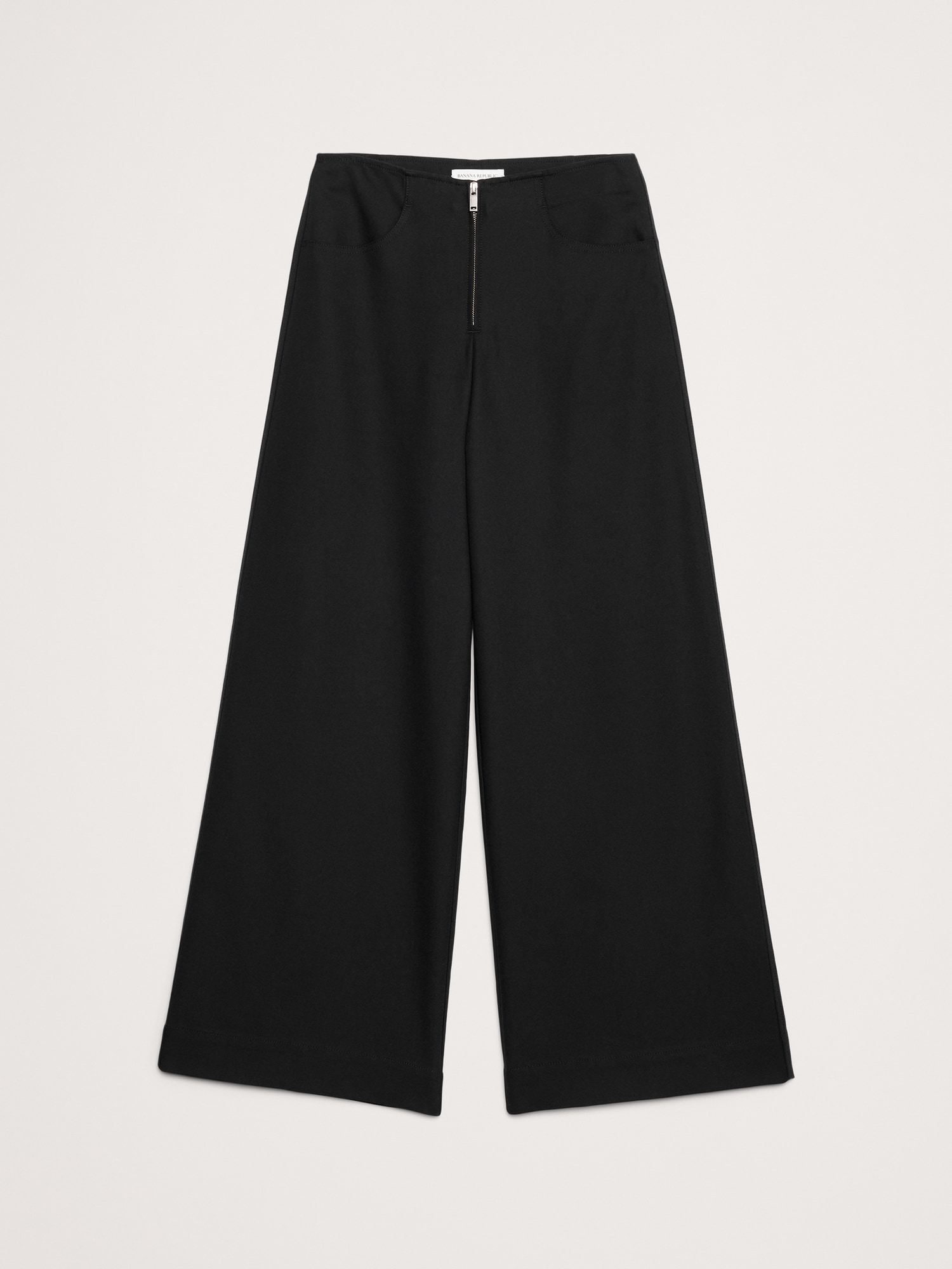 Image number 5 showing, Mid-Rise Wide Leg Zip-Front Pant