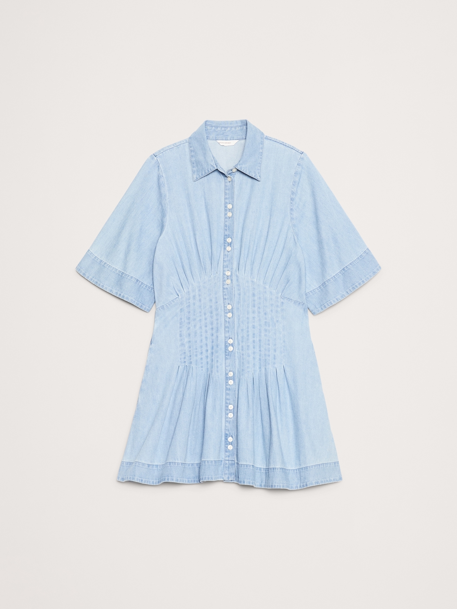 DENIM PINTUCK SHIRT DRESS