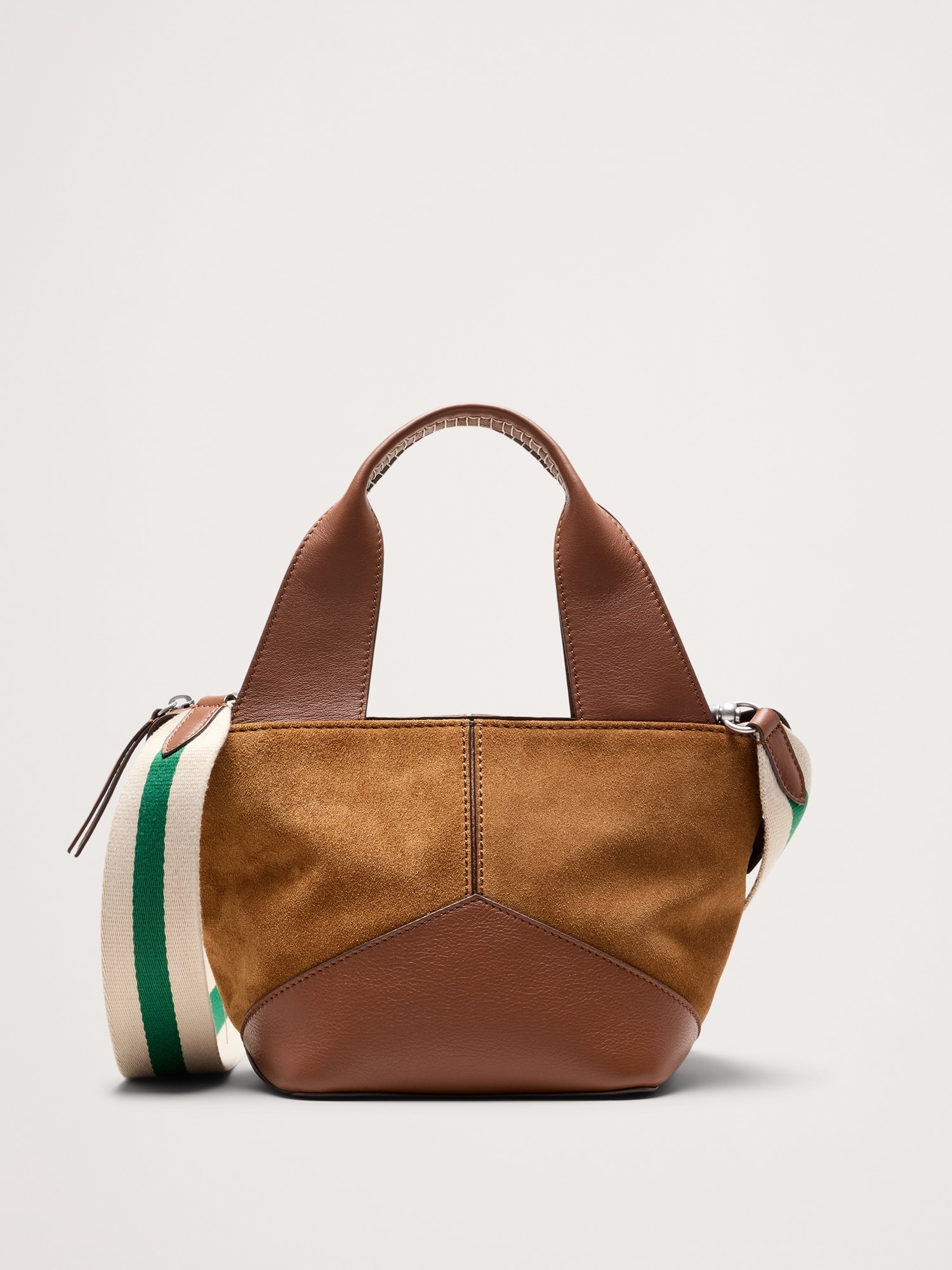 Image number 1 showing, Leather & Suede Mini Zip Tote