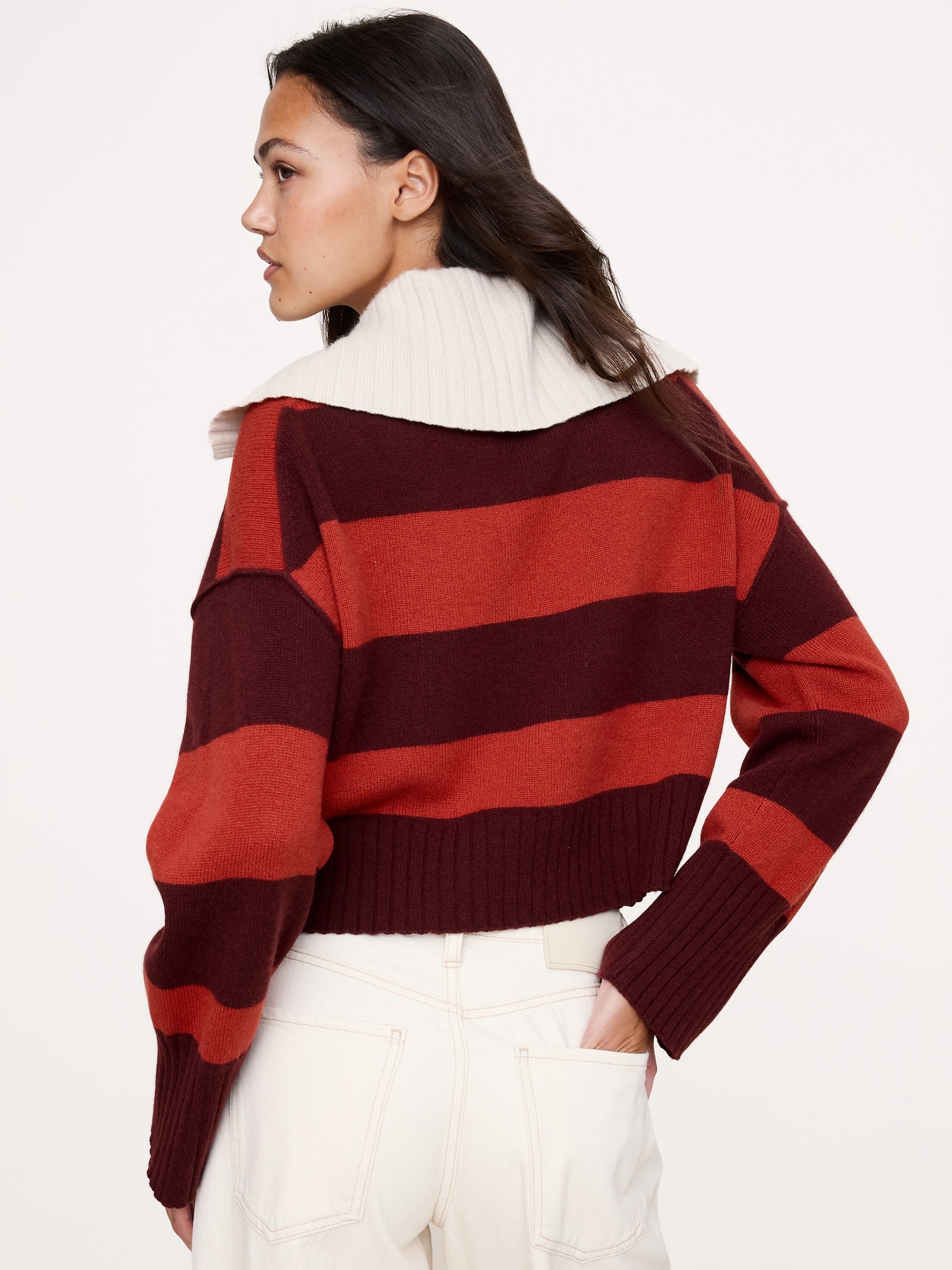 Image number 2 showing, Oversized Cashmere Cropped Sweater Polo