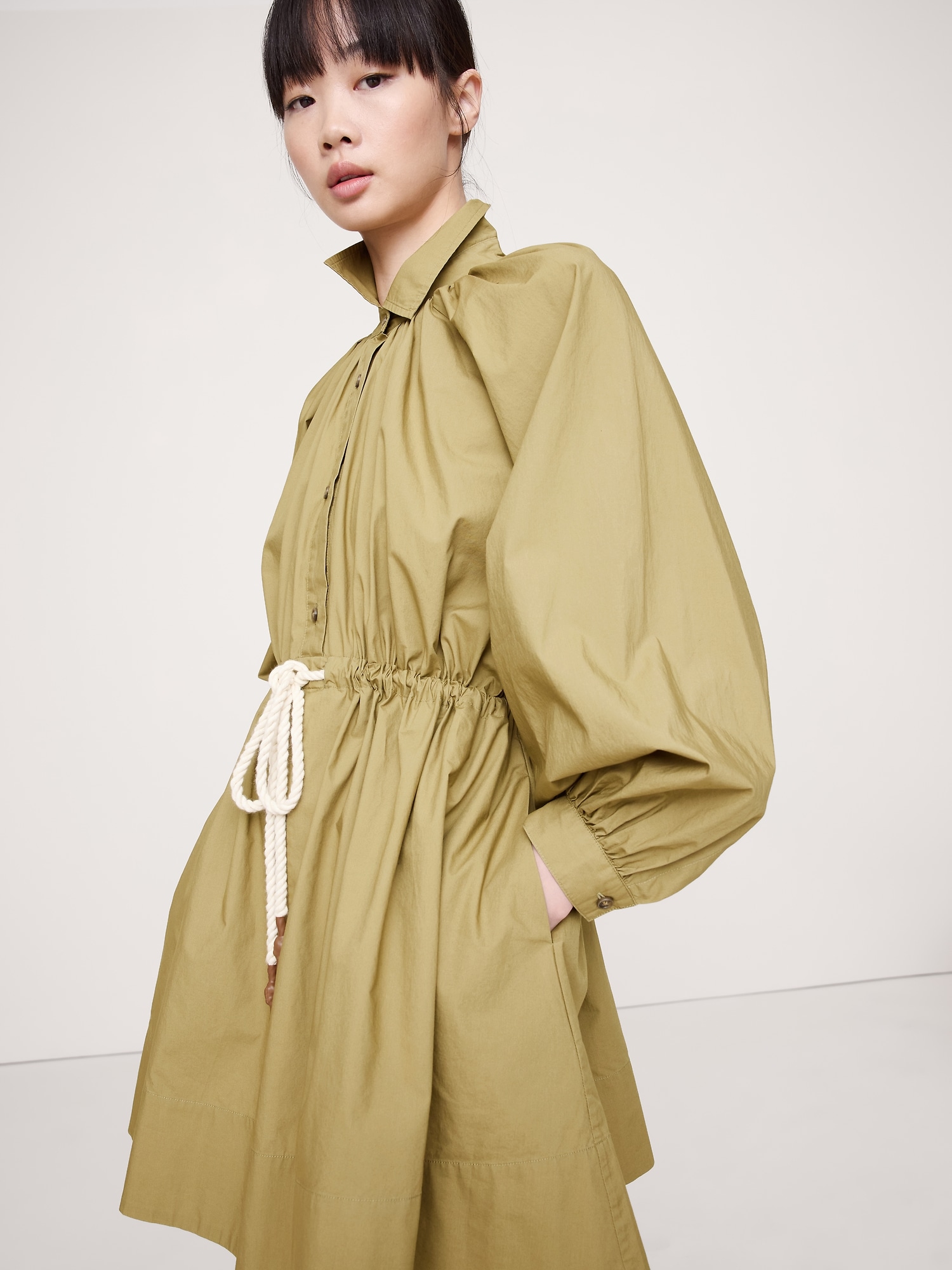 Image number 3 showing, Cotton Poplin Mini Shirtdress