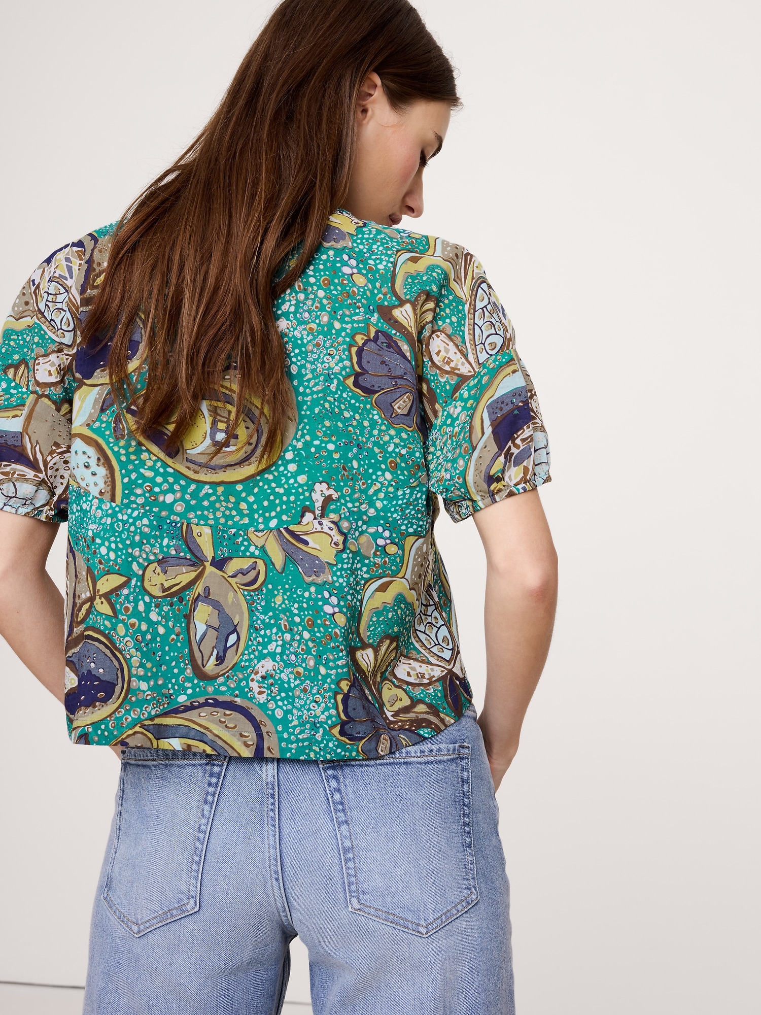 Image number 5 showing, Cotton Tie-Front V-Neck Top