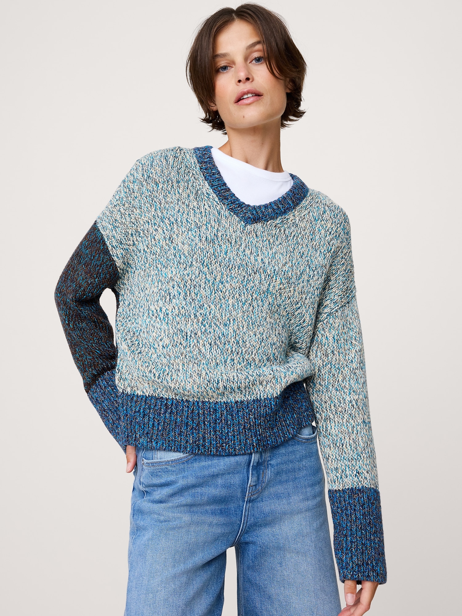 Image number 1 showing, Cotton V-Neck Sweater
