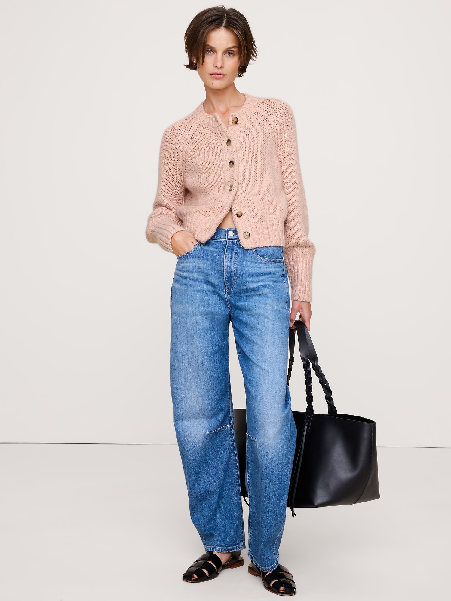 Image number 1 showing, Cotton-Alpaca-Merino Raglan Cardigan