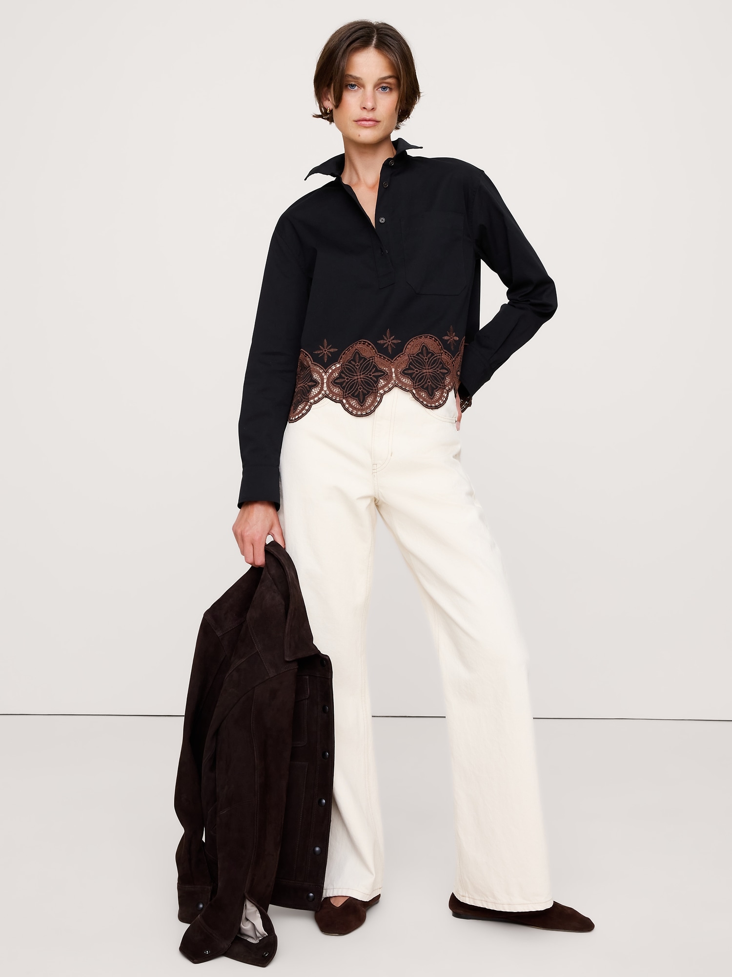 Image number 1 showing, Embroidered Popover Shirt