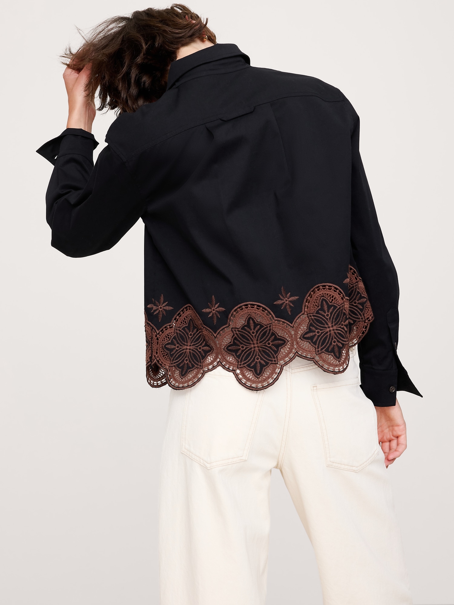 Embroidered Popover Shirt