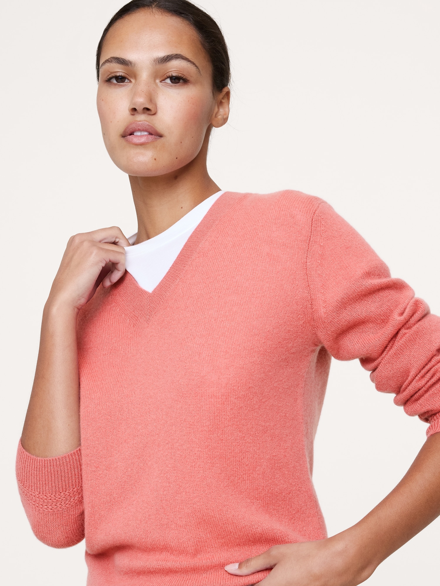 Image number 3 showing, Lightweight Cashmere V-Neck Sweater