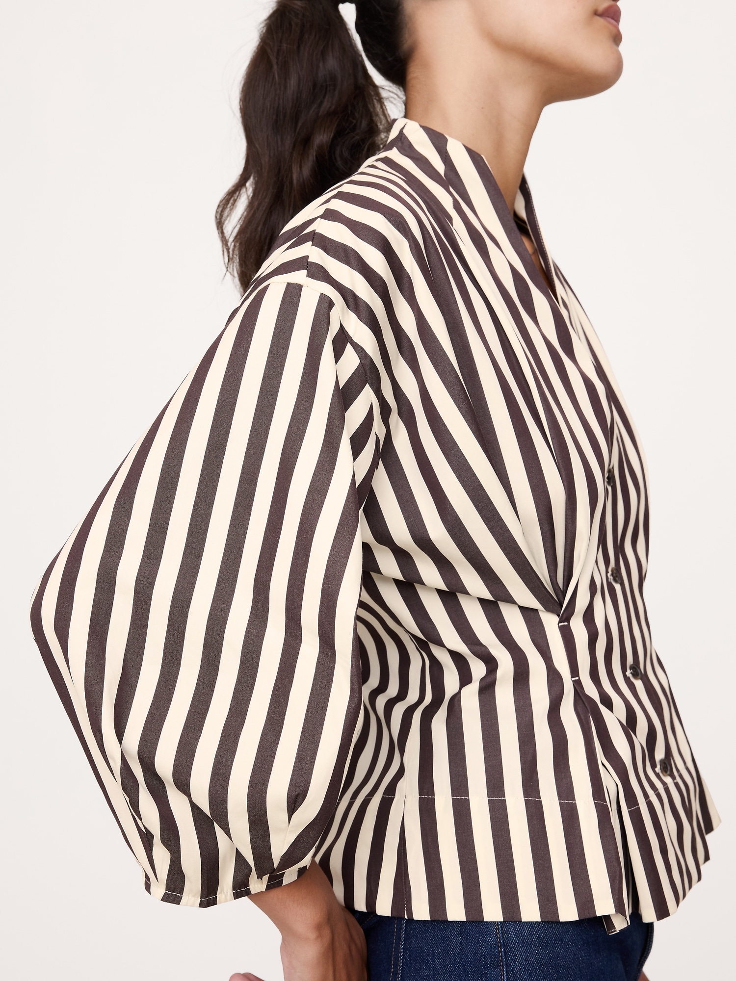 Image number 5 showing, Cotton Poplin Cinched-Waist Shirt