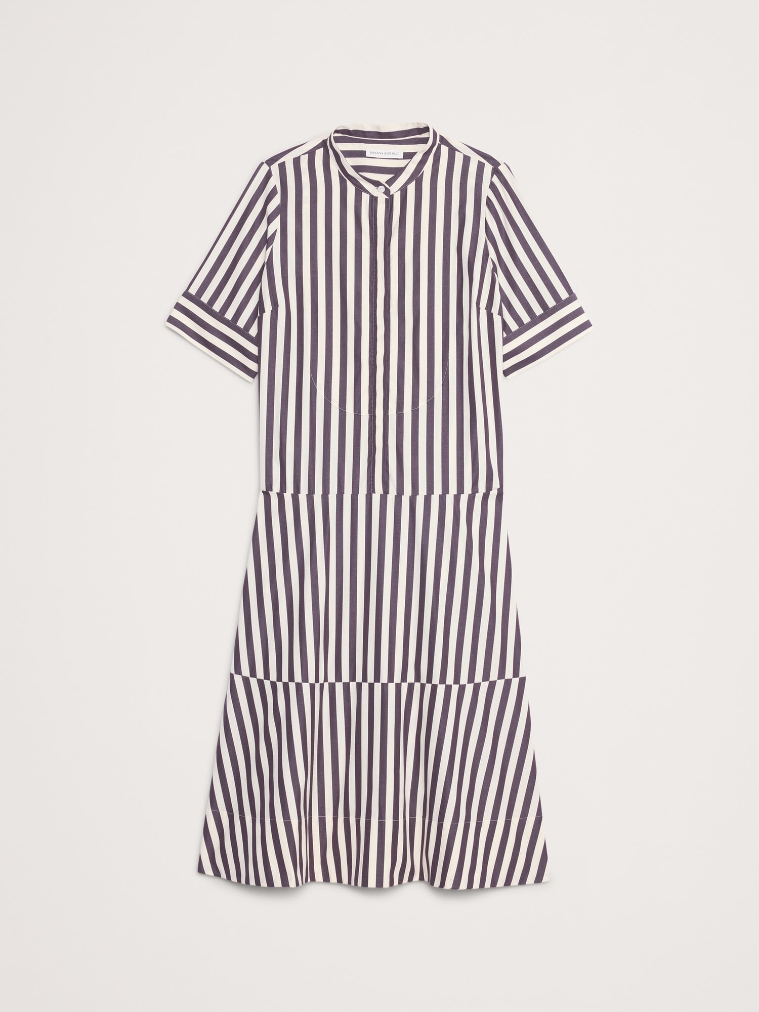 Image number 4 showing, Cotton Poplin Tuxedo-Front Midi Dress