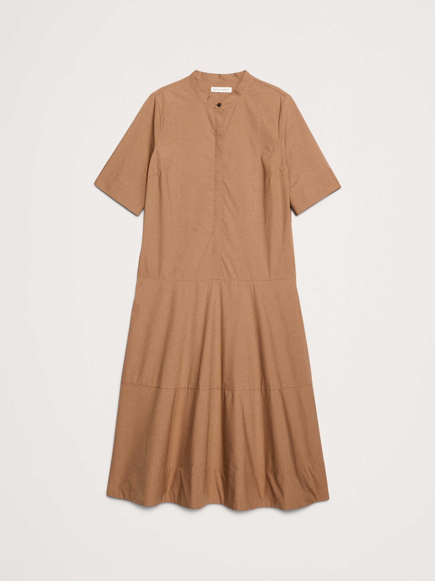Image number 4 showing, Cotton Poplin Tuxedo-Front Midi Dress