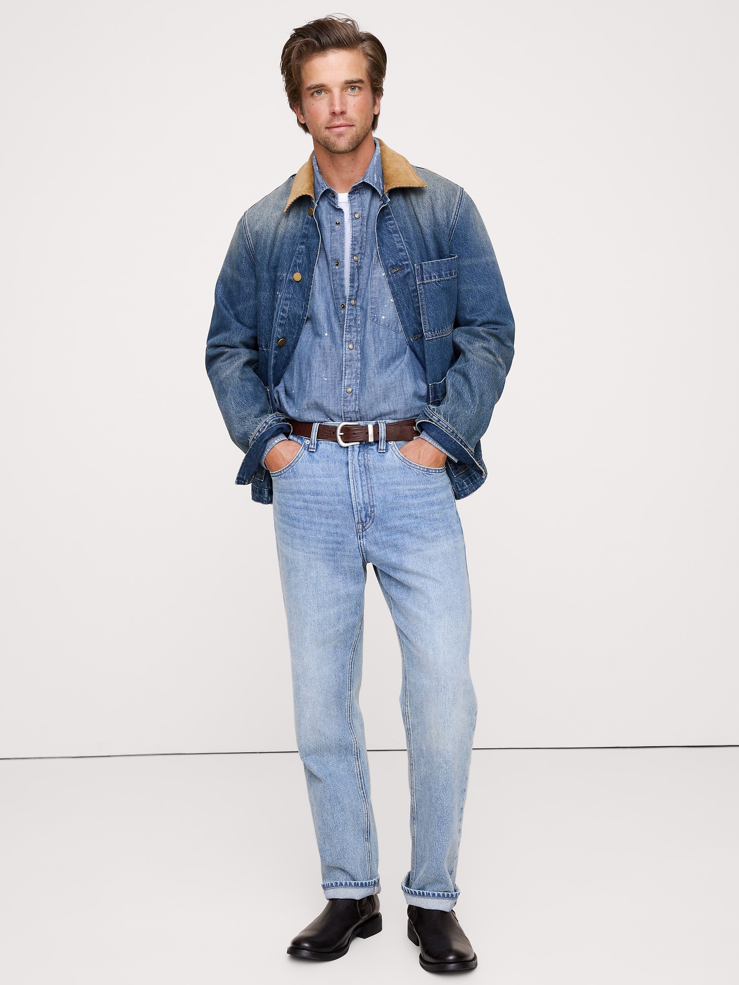 Image number 3 showing, Relaxed-Fit Paint Splatter Cotton-Hemp Chambray Shirt