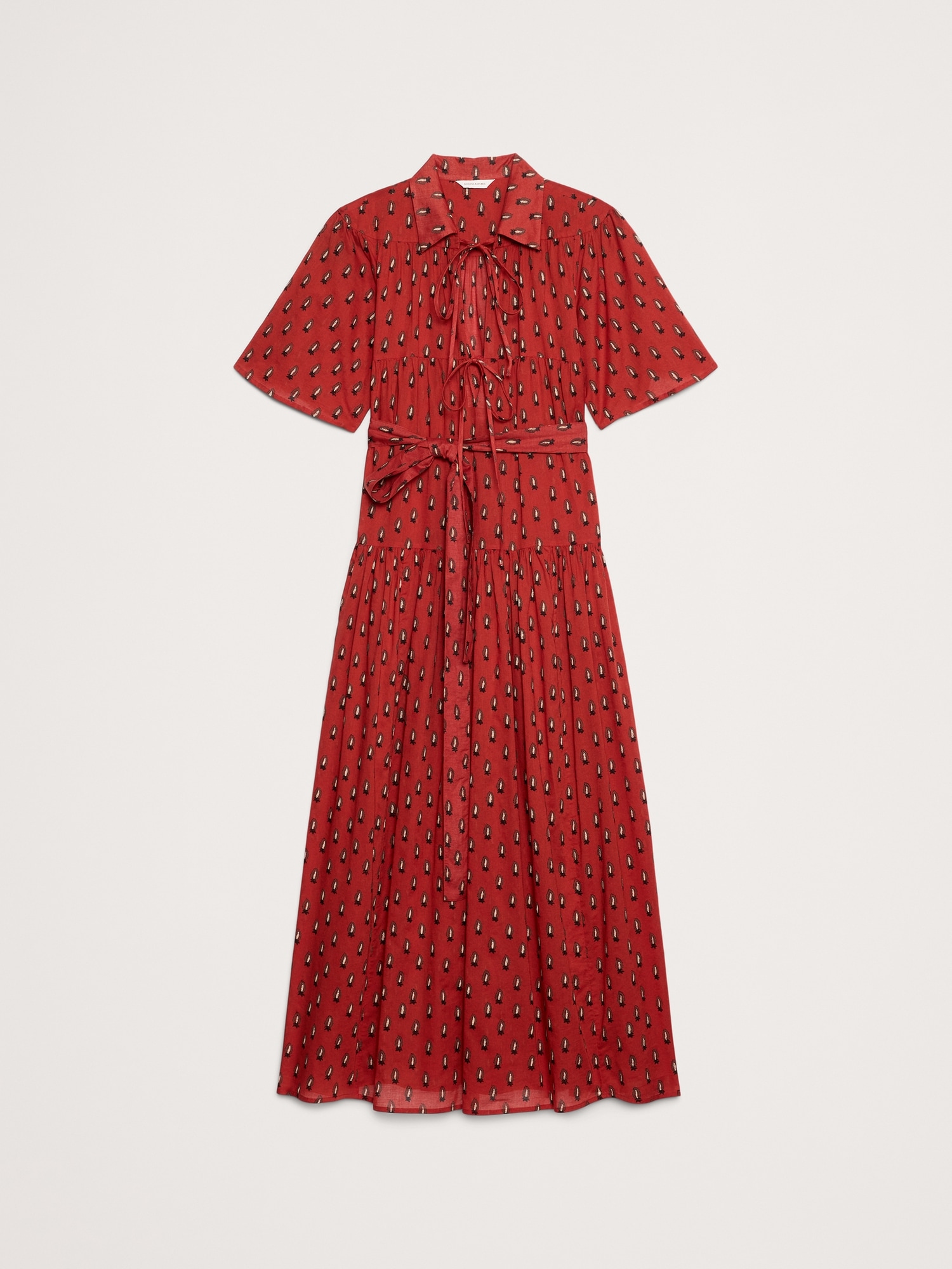 Image number 5 showing, Cotton Tie-Front Shirt Dress