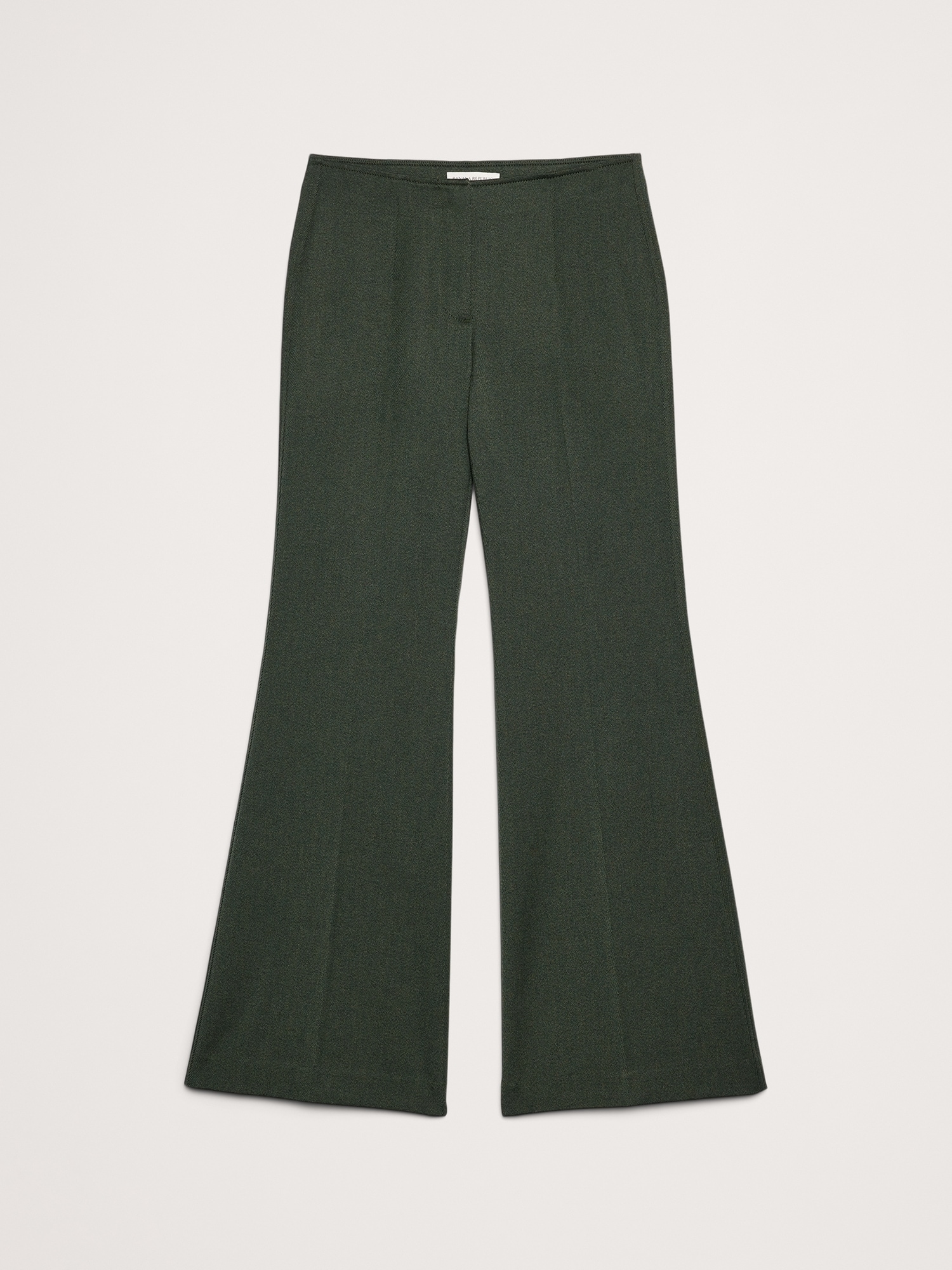 L'image numéro 7 présente Pantalon évasé à taille mi-basse en sergé italien