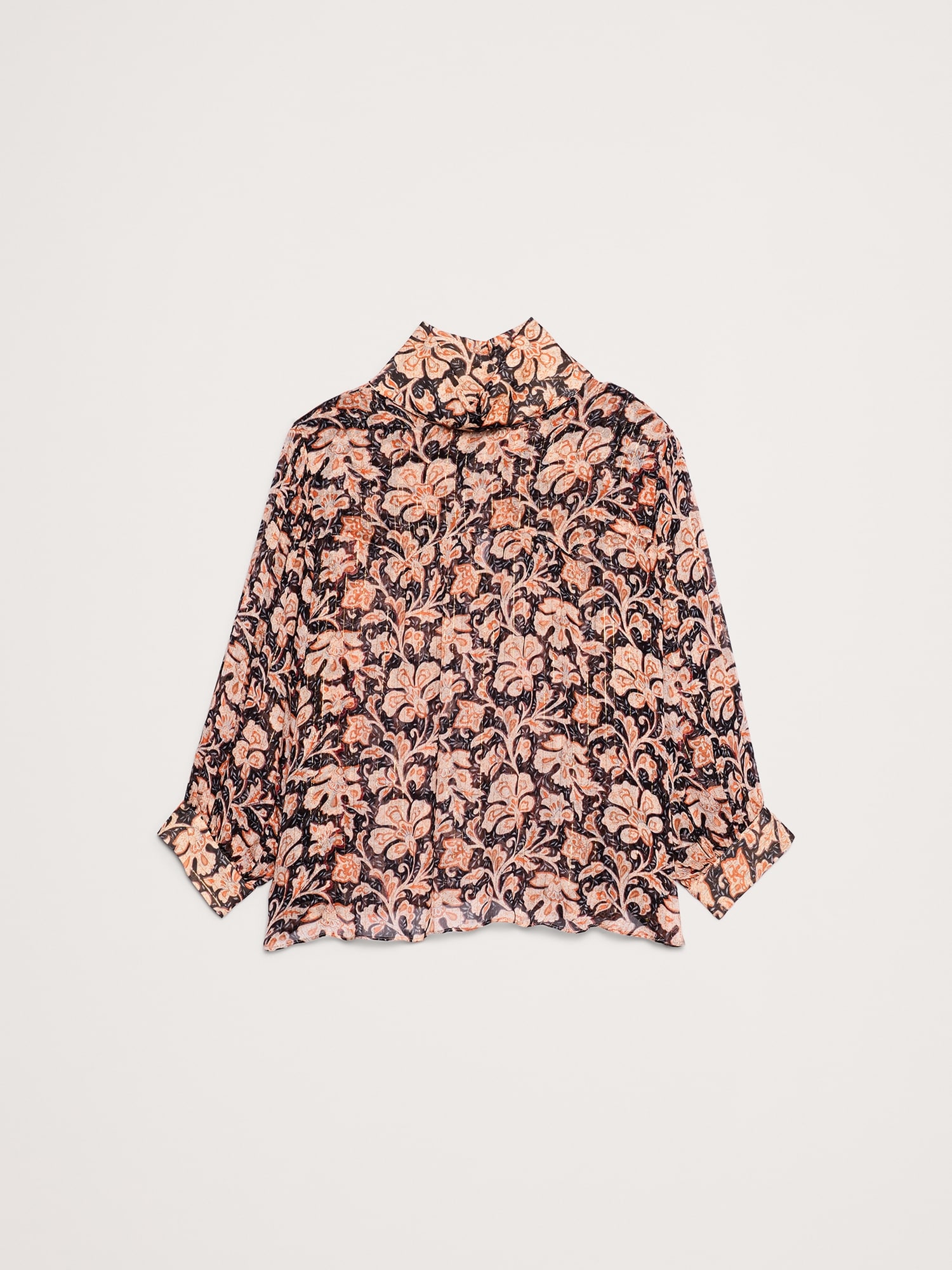 L'image numéro 4 présente CHEMISE WESTERN RENVERSÉE À RAYURES LUREX