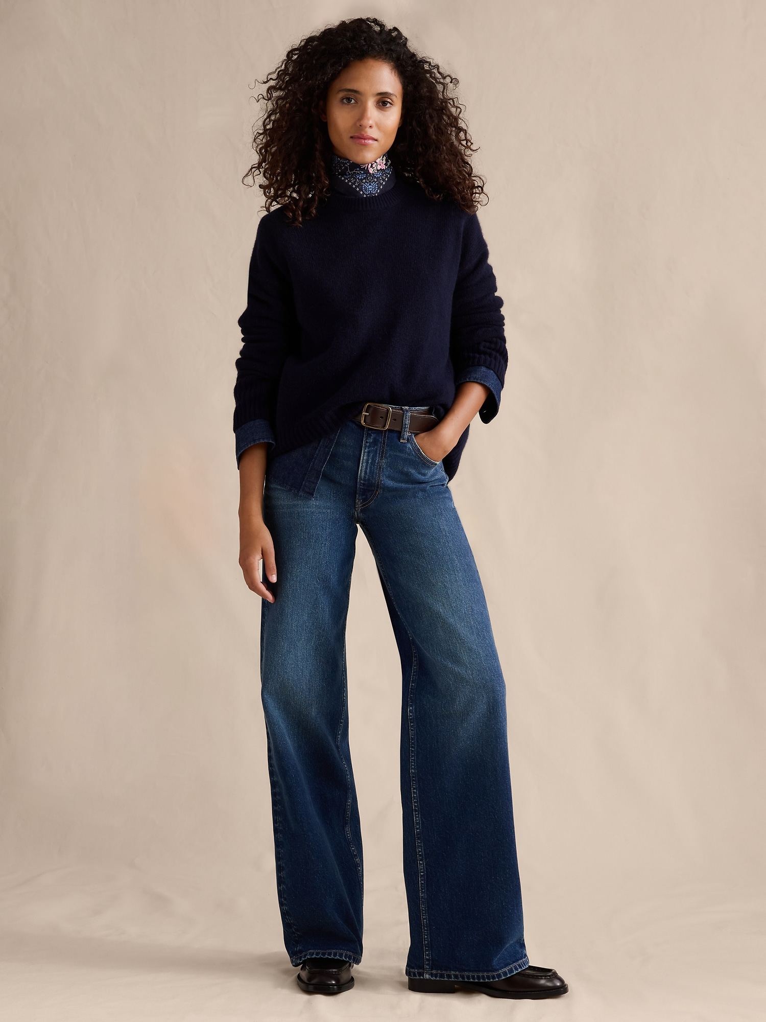 THE ICON CLASSIC WIDE-LEG JEAN - Medium Wash