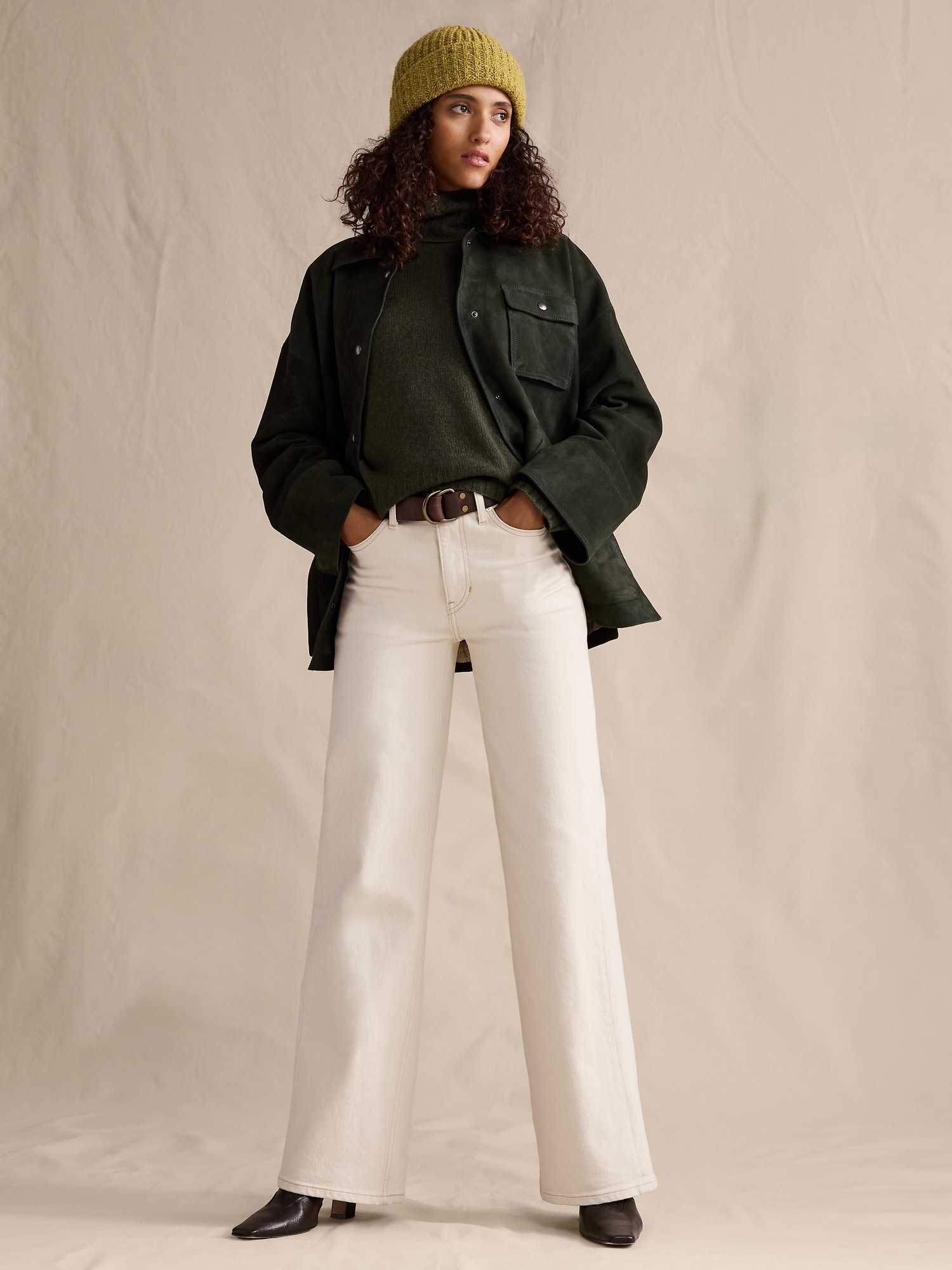 THE ICON CLASSIC WIDE-LEG JEAN - Ecru