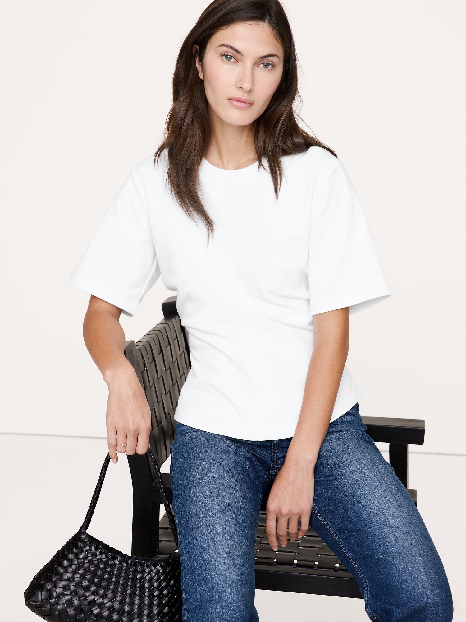 COTTON DRAPED T-SHIRT