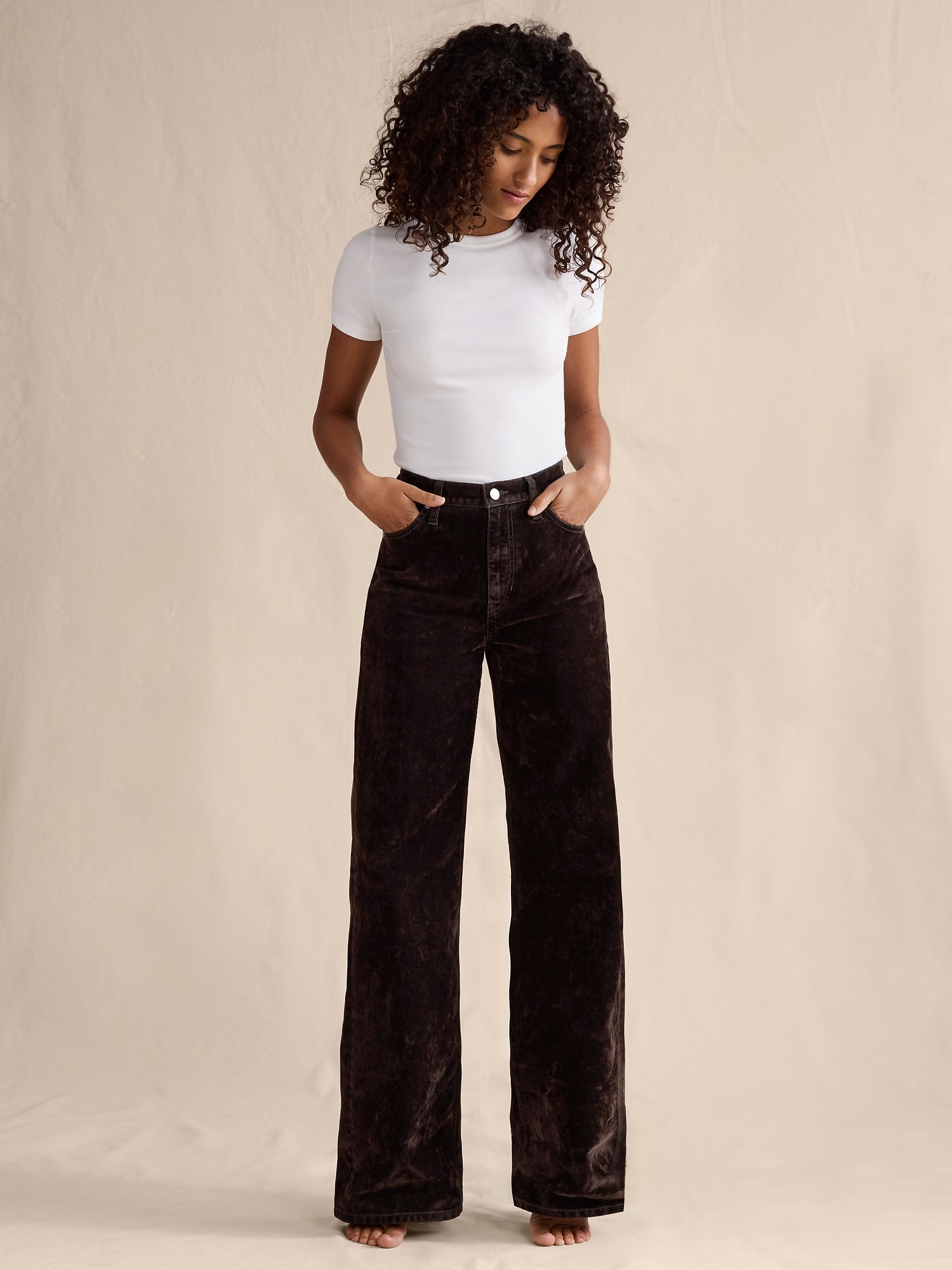 Image number 5 showing, The Icon Classic Wide-Leg Flocked Jean