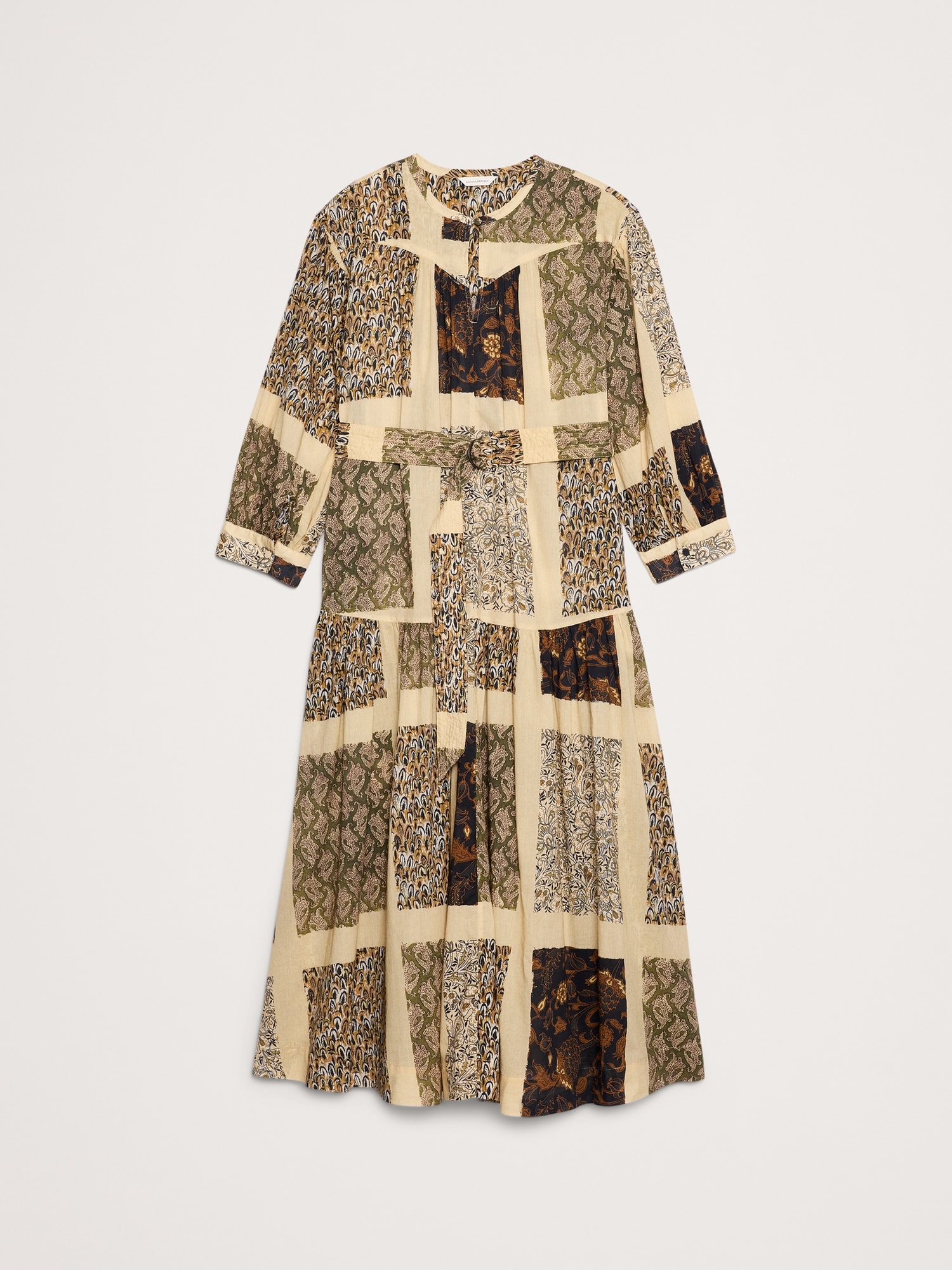 Image number 4 showing, Cotton Tiered Maxi Shirt Dress