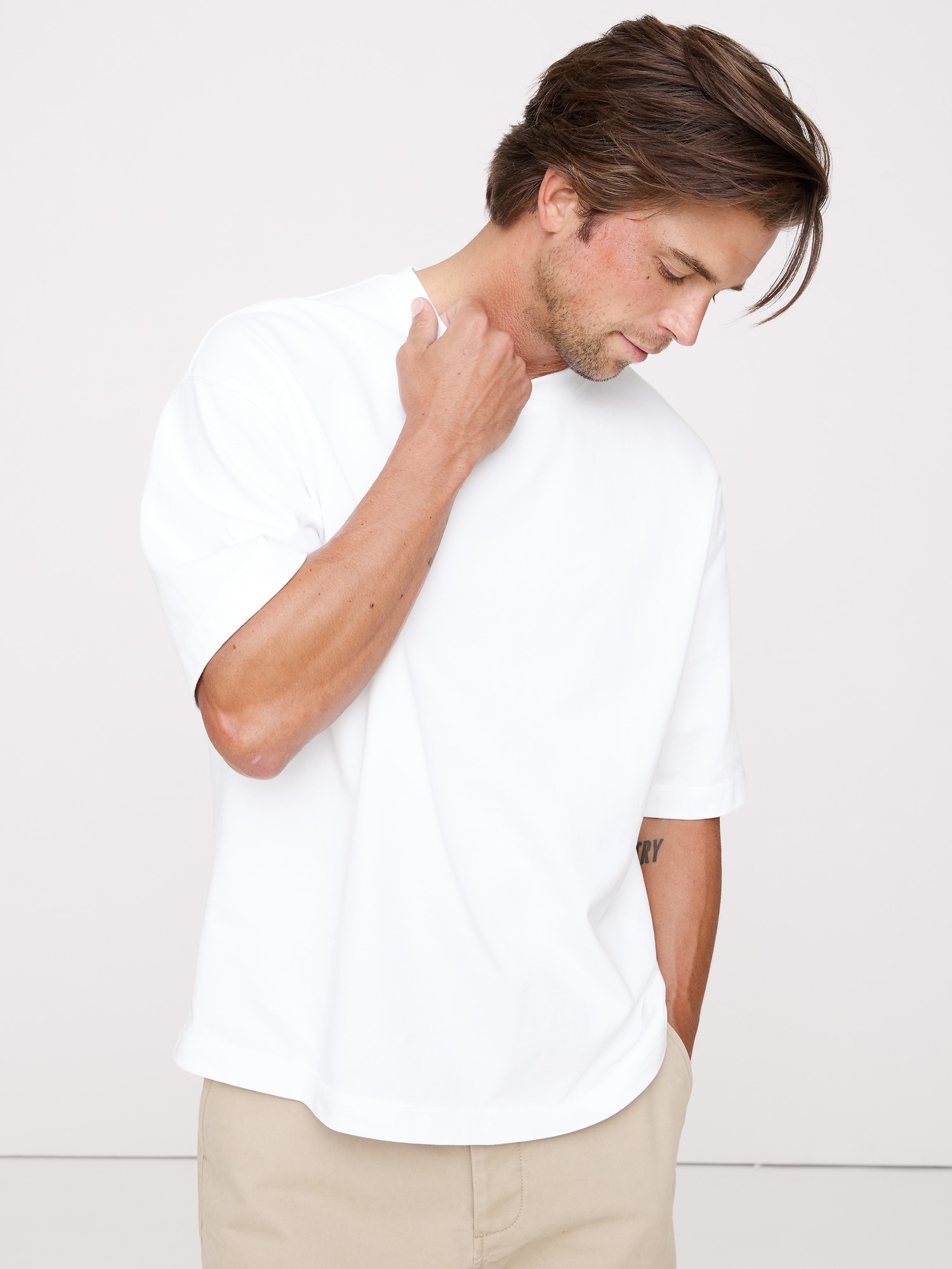 Image number 1 showing, BOXY HEAVYWEIGHT COTTON T-SHIRT