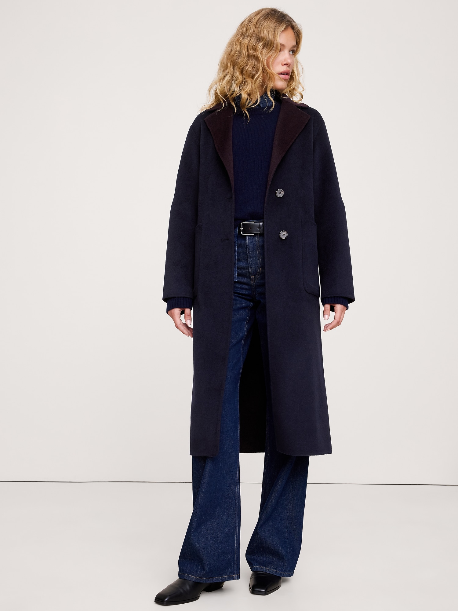 Manteau en tissu double face réversible - Rouge Vin De Sonoma