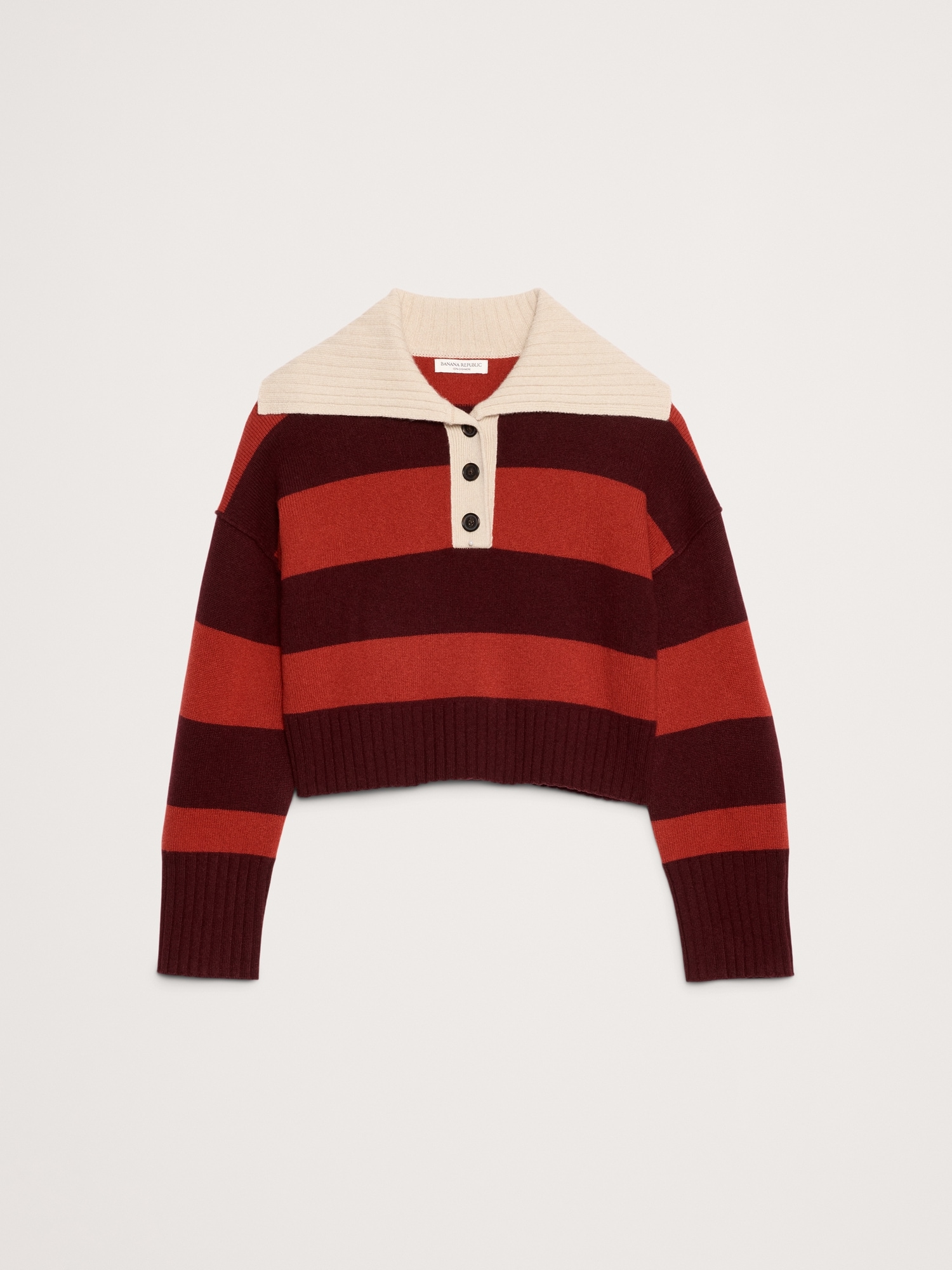 Image number 4 showing, Oversized Cashmere Cropped Sweater Polo