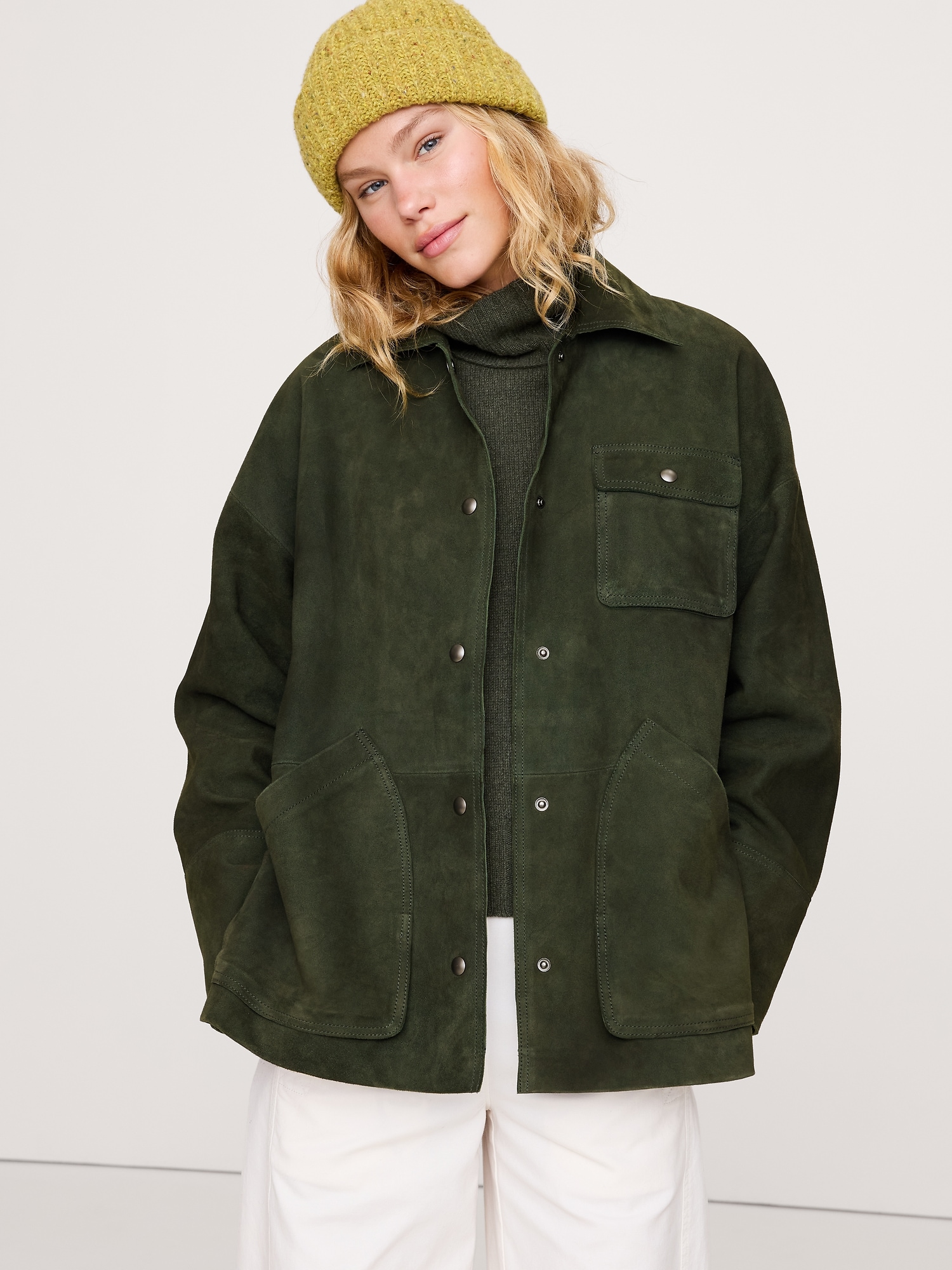 Veste-chemise en suède, collection Heritage - Arbres Sombres