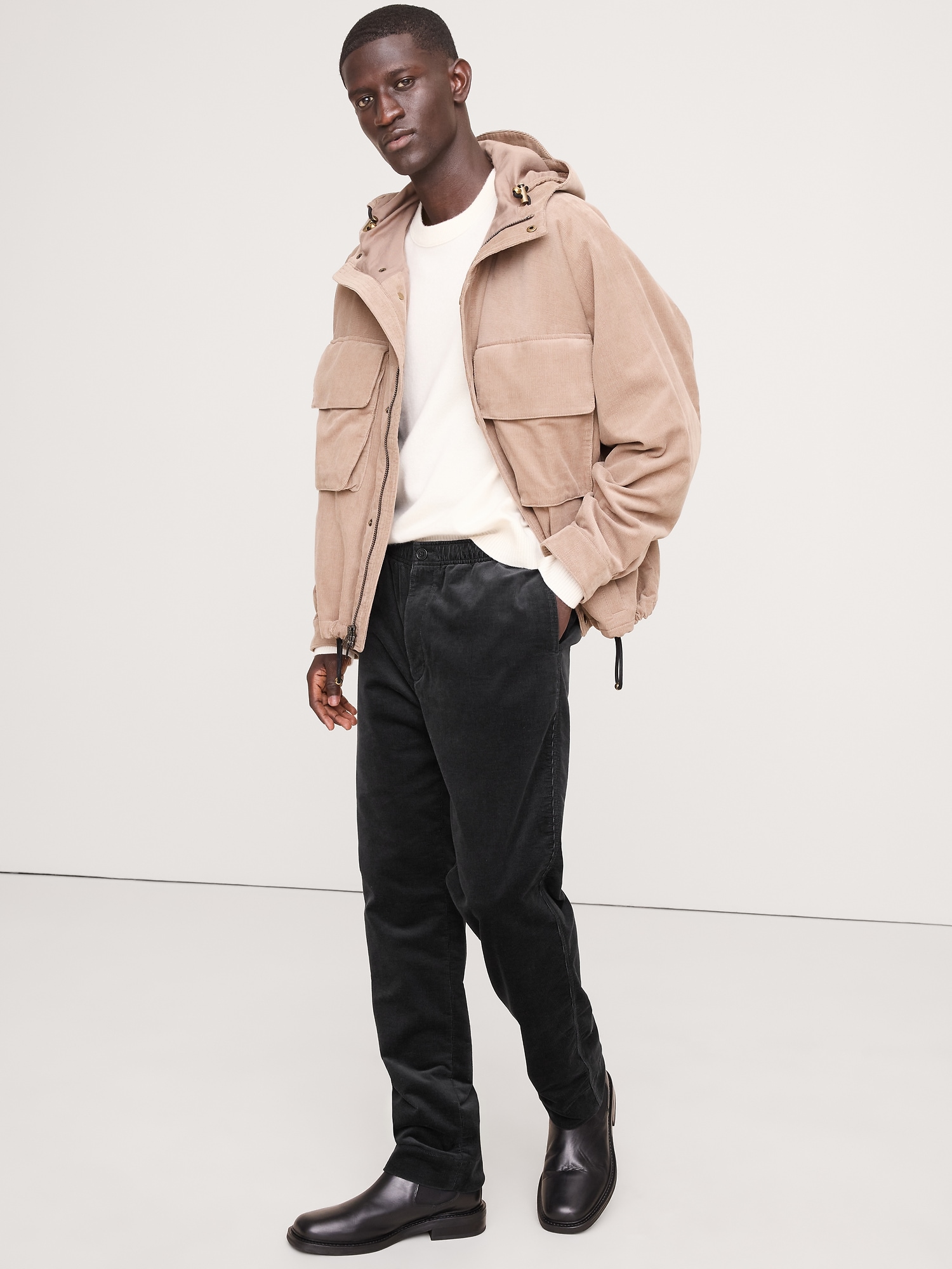 PANTALON VOYAGEUR À TAILLE EXTENSIBLE EN VELOURS CÔTELÉ