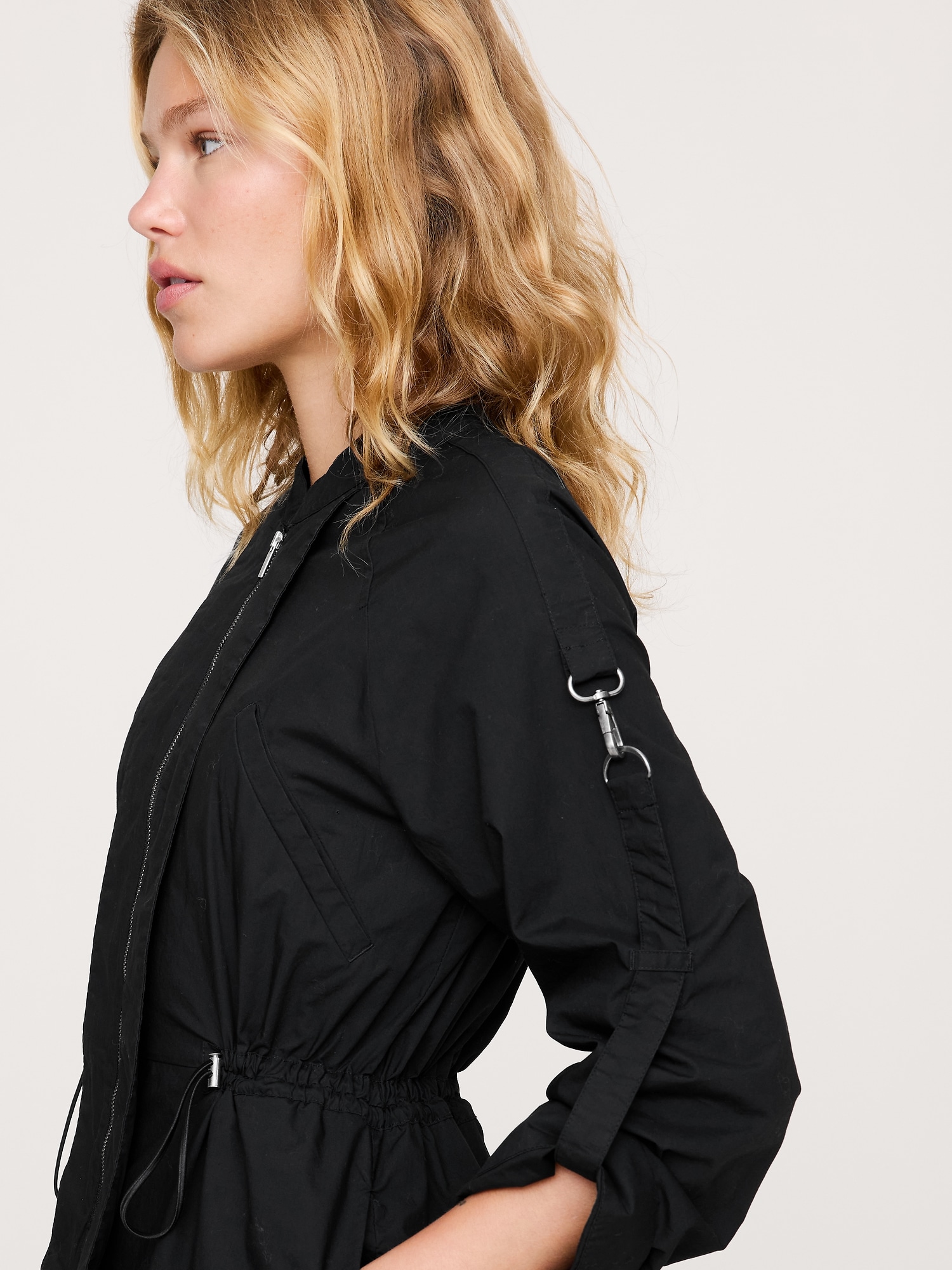 Image number 4 showing, Cotton Poplin Zip Utility Cropped Jumpsuit