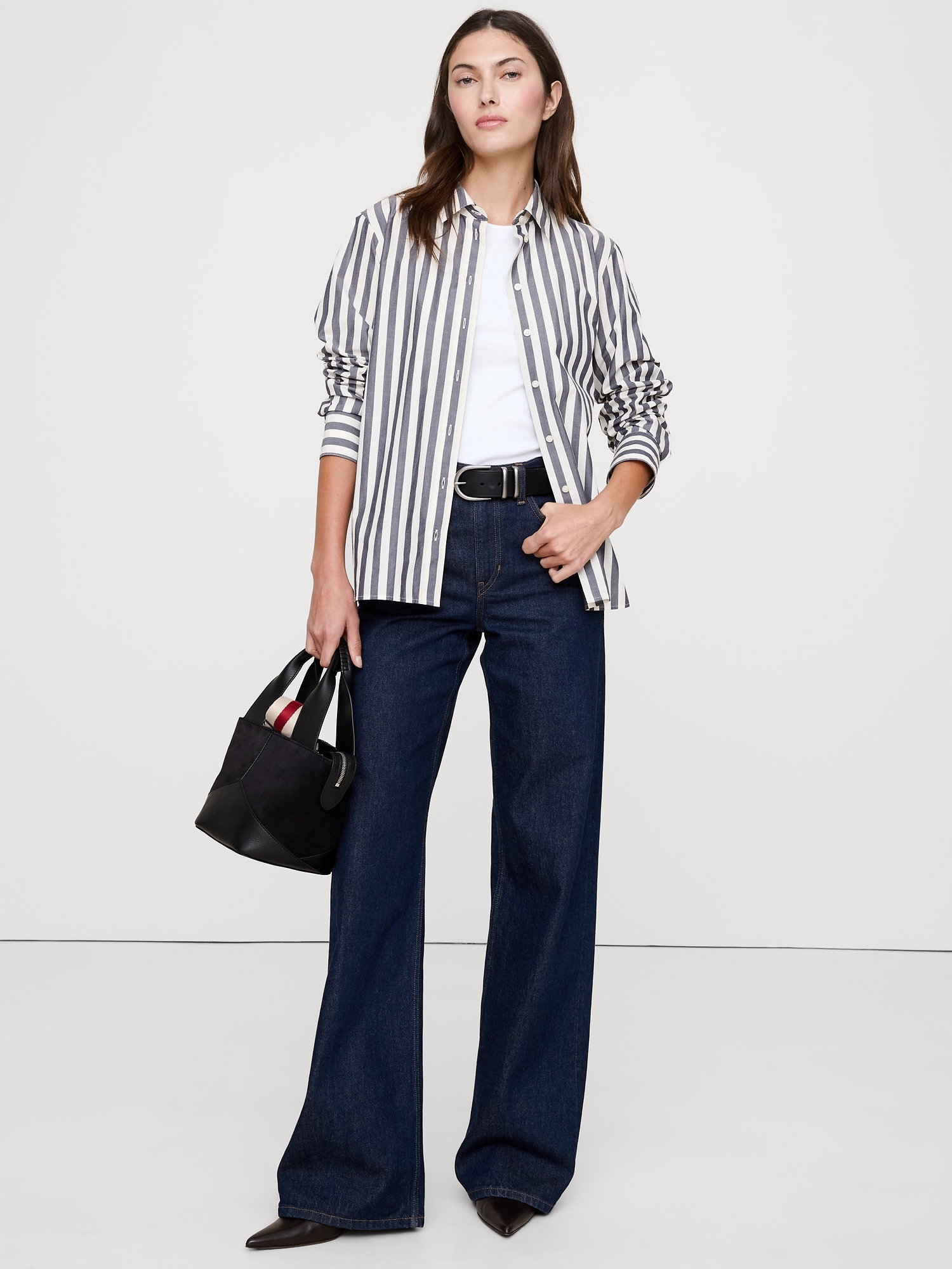 The Everyday Shirt - Navy Blue Stripe
