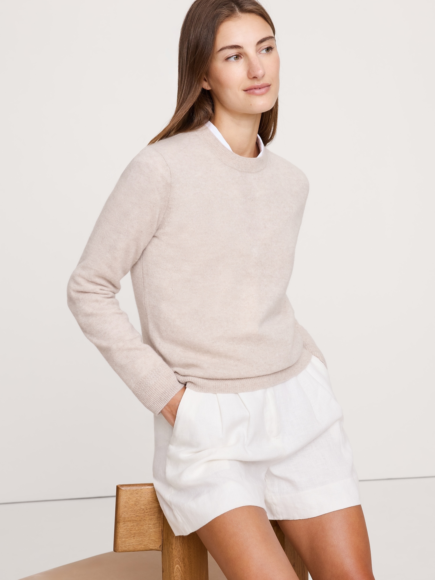 Lightweight Cashmere Crew-Neck Sweater - Dark Medium Dyed