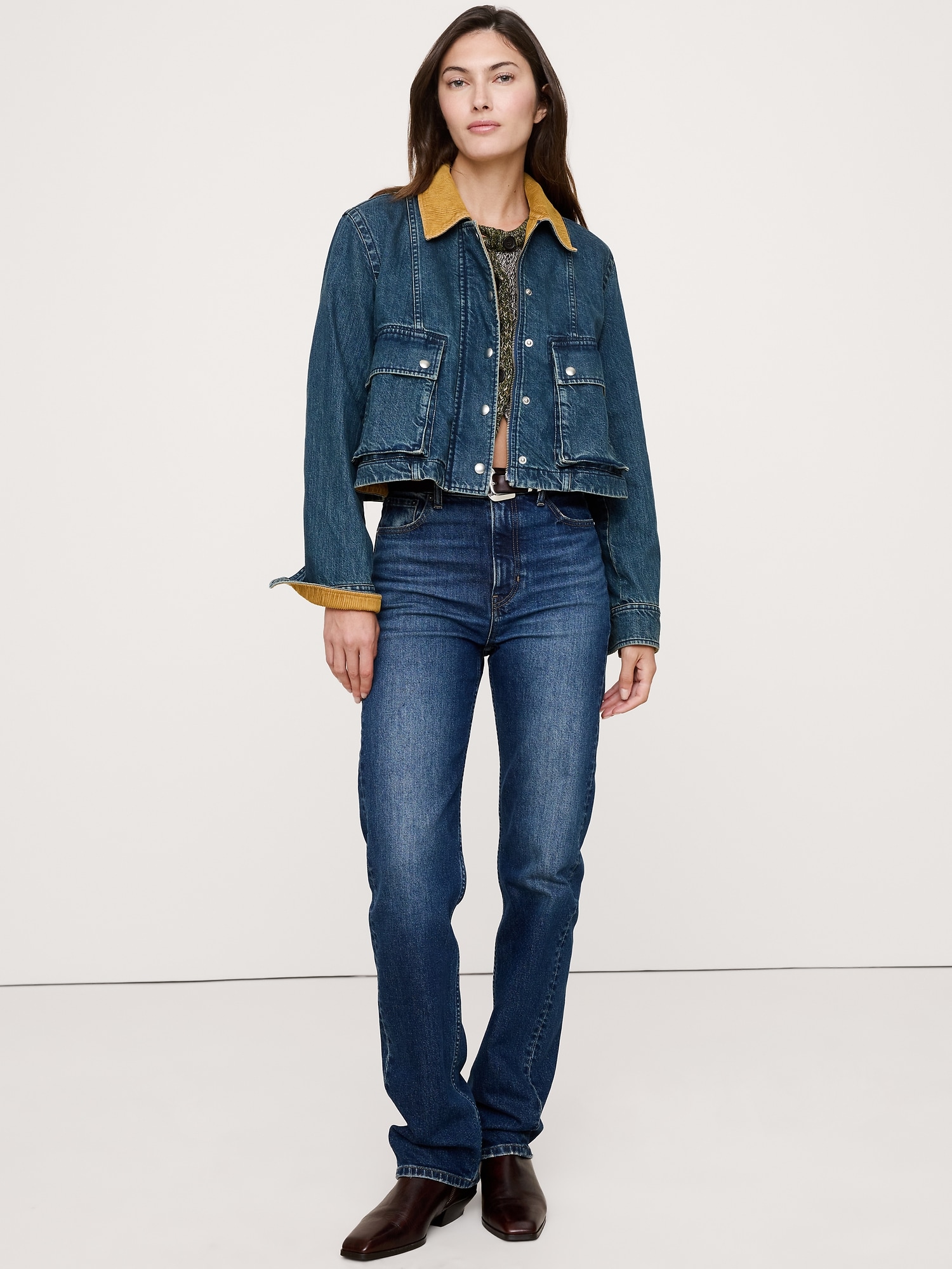 Denim Trapeze Jacket - Medium Wash