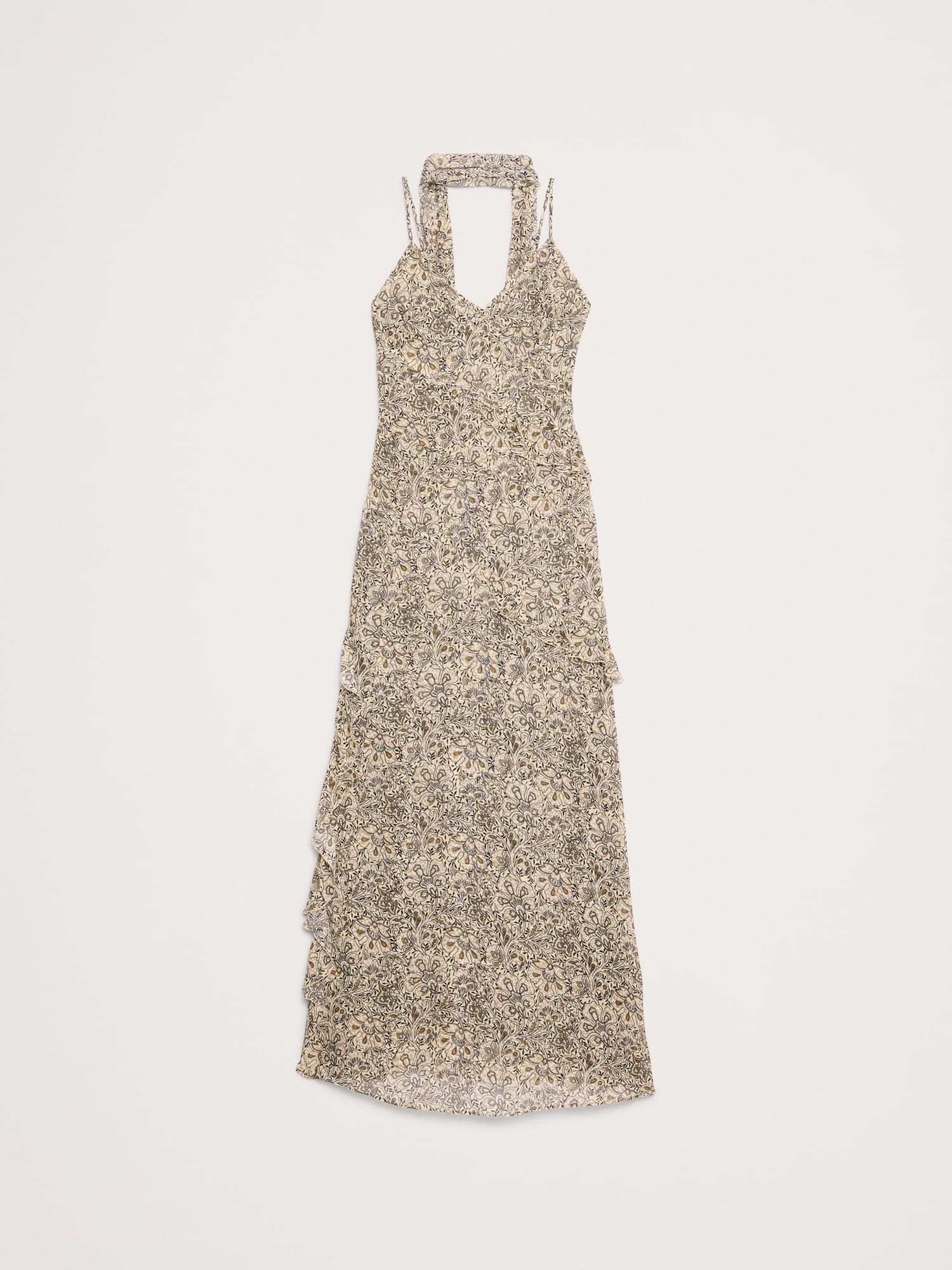 Image number 5 showing, Georgette Ruffle Maxi Dress with Scarf