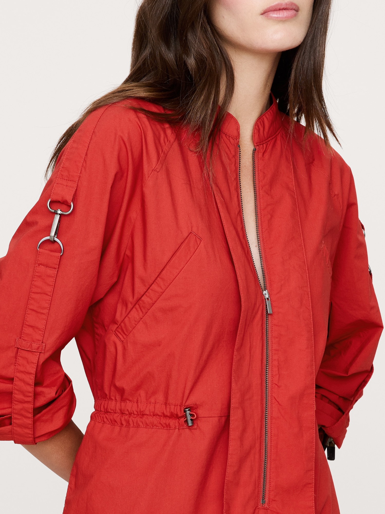 Image number 7 showing, Cotton Poplin Zip Utility Cropped Jumpsuit
