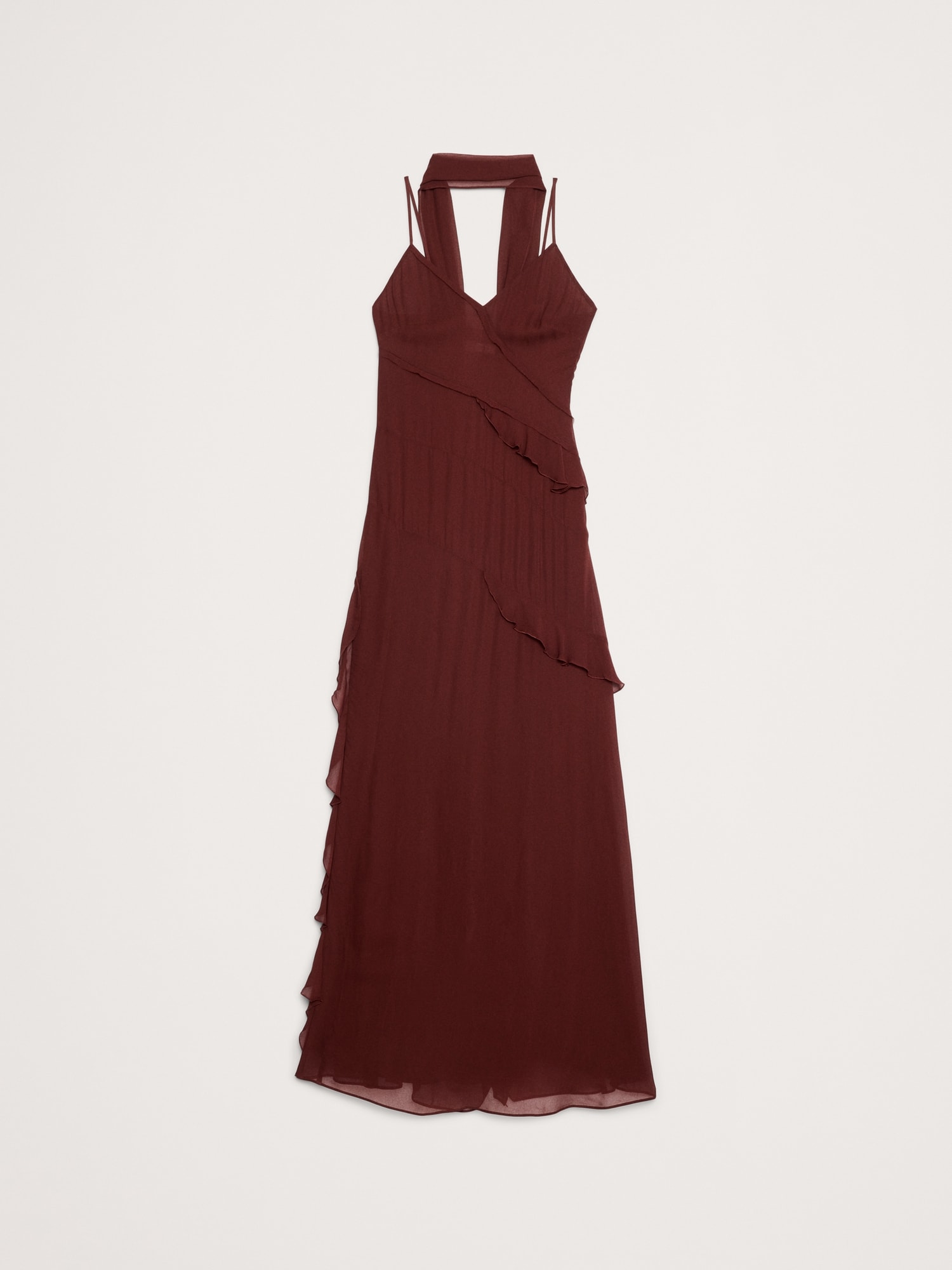 Image number 5 showing, Georgette Ruffle Maxi Dress with Scarf