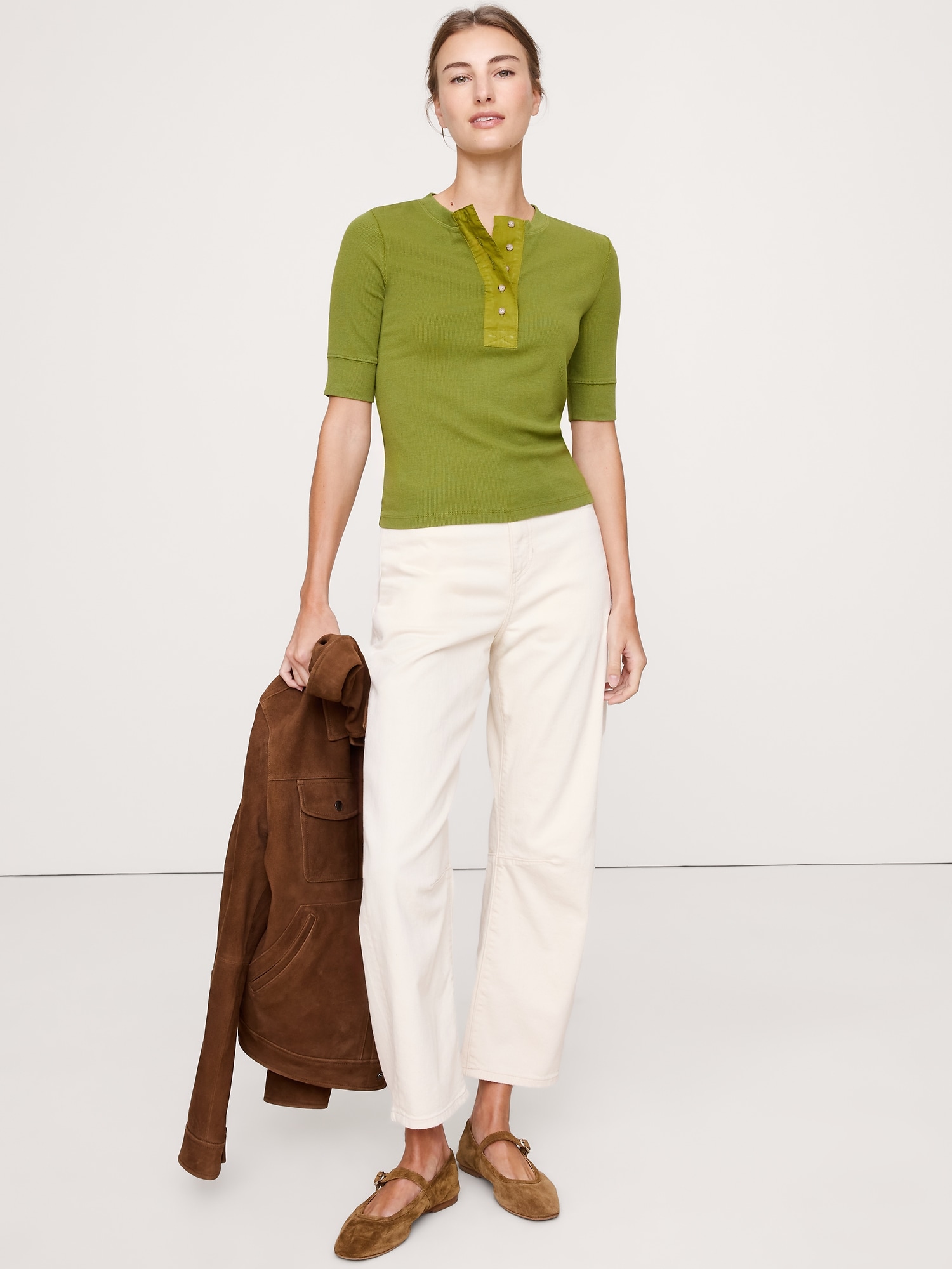 Image number 3 showing, RIBBED HENLEY