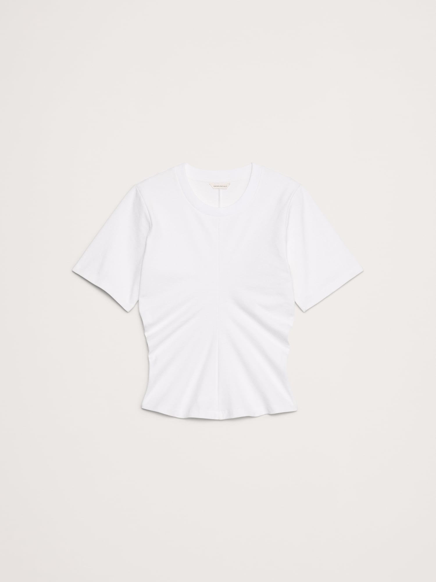 Image number 4 showing, COTTON DRAPED T-SHIRT