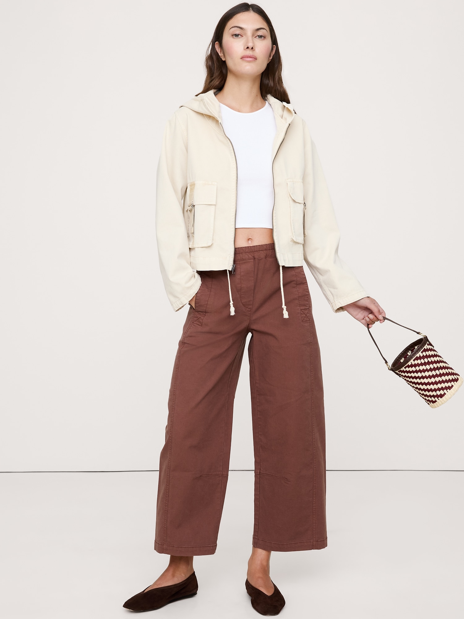 Mid-Rise Relaxed Painter Pull-On Pant - Spiced Cabernet