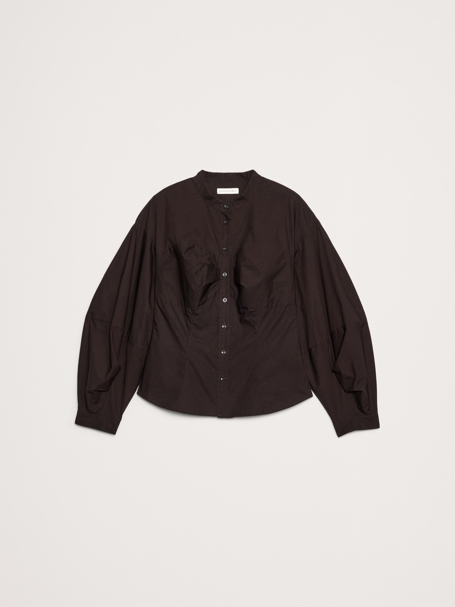 Image number 4 showing, COTTON POPLIN BALLOON-SLEEVE SHIRT